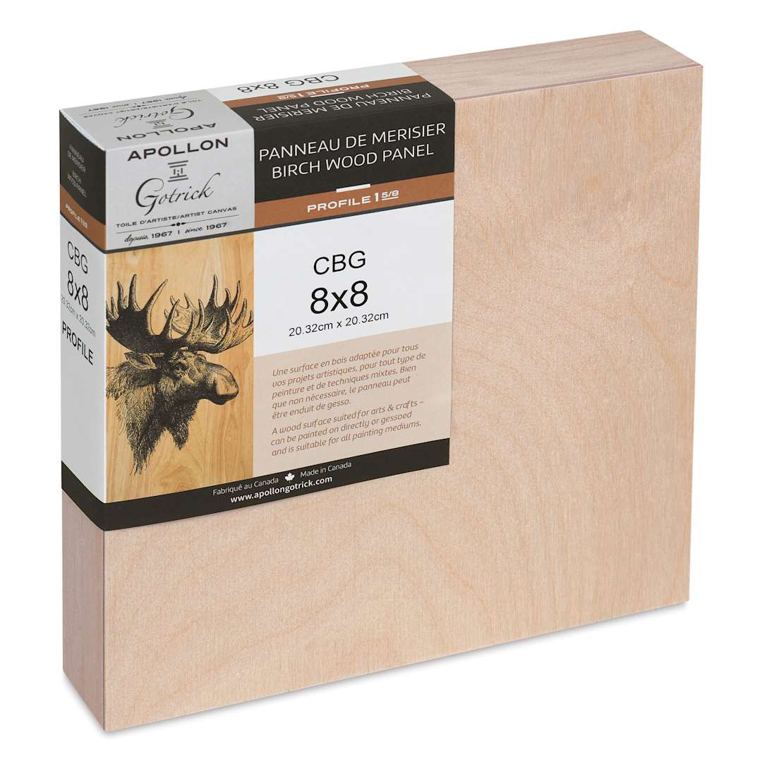 Open in modal - Apollon Gotrick Cradled Wood Panel - 8" x 8", 1-5/8" Profile