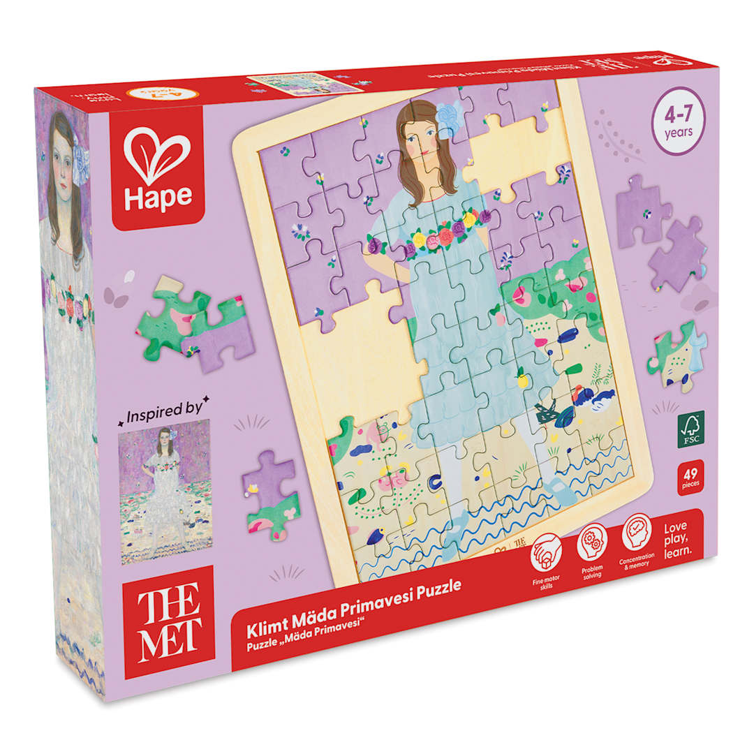 Open in modal - Hape x The Met Klimt Mäda Primavesi Wooden Frame Puzzle - 48 Pieces, packaging