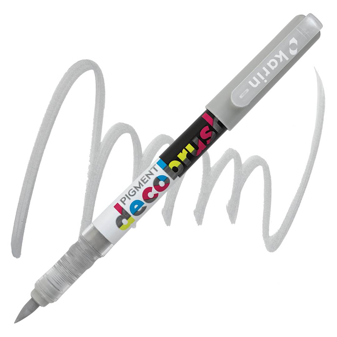 Open in modal - Karin Pigment Decobrush Marker - Cool Grey 1 marker and swatch