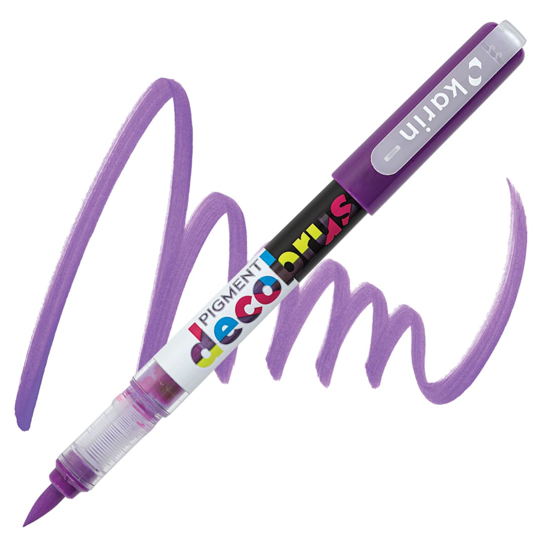 Open in modal - Karin Pigment Decobrush Marker - Plum marker and swatch