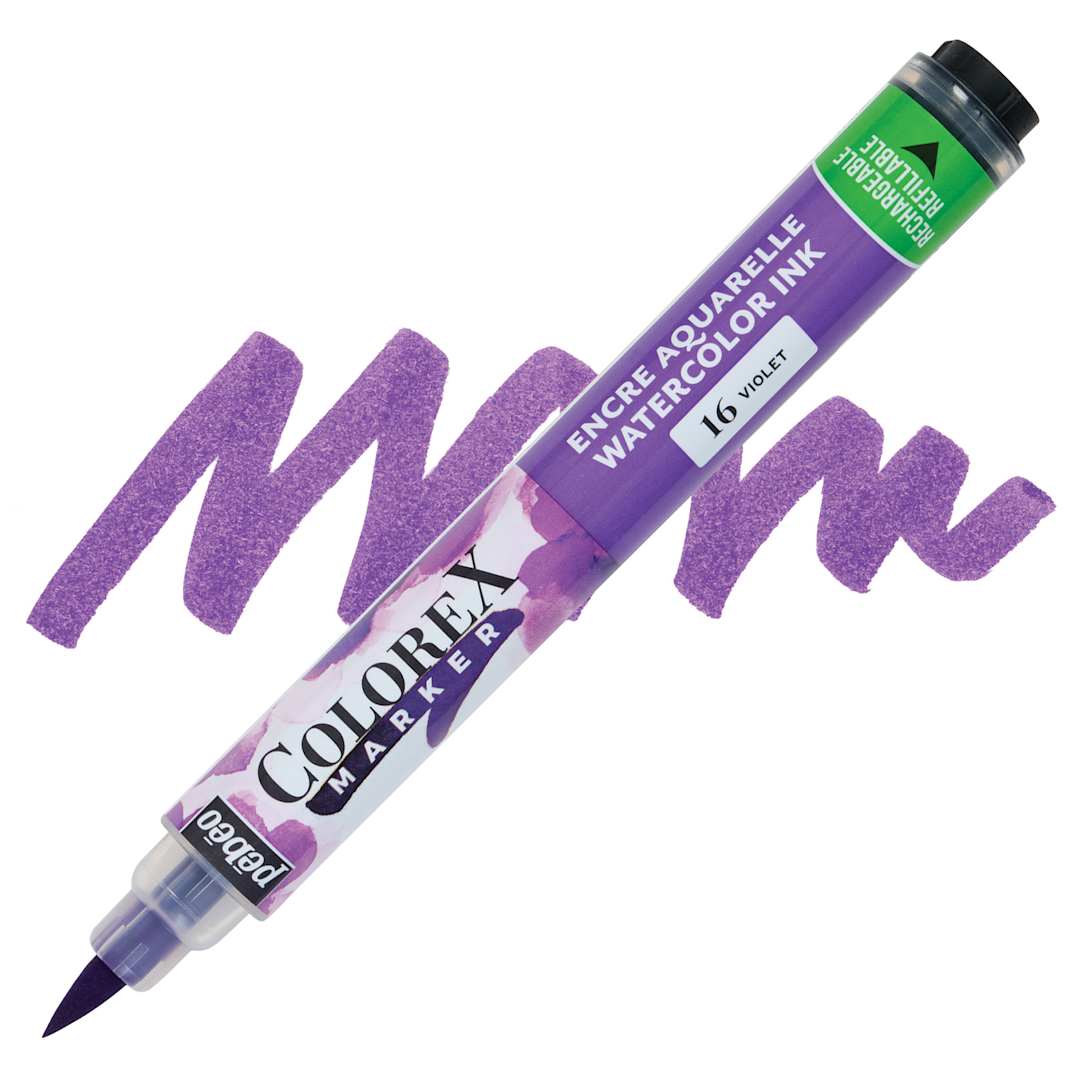 Open in modal - Pebeo Colorex Refillable Marker - Violet marker and swatch