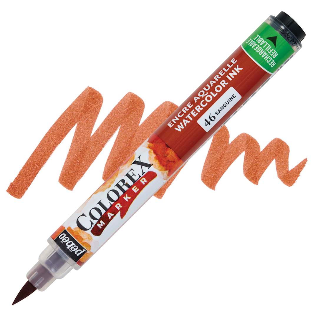 Open in modal - Pebeo Colorex Refillable Marker - Sanguine marker and swatch