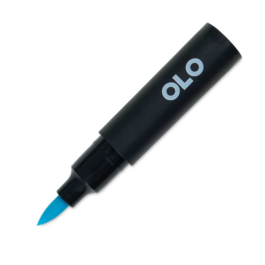 Open in modal - Olo Brush-Tip Half Marker - B2.2 Sky with cap off