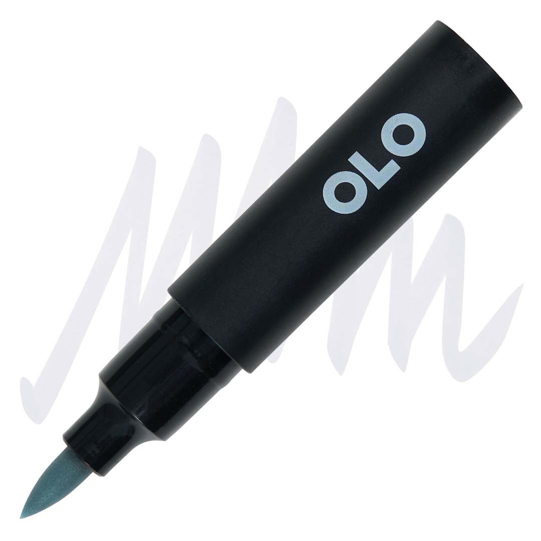 Open in modal - Olo Brush-Tip Half Marker - BG7.2 Silver Jade marker and swatch
