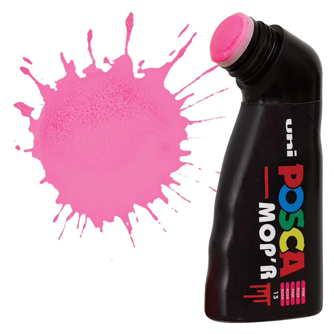 Open in modal - Posca Mop'r Paint Marker - Pink, marker with swatch