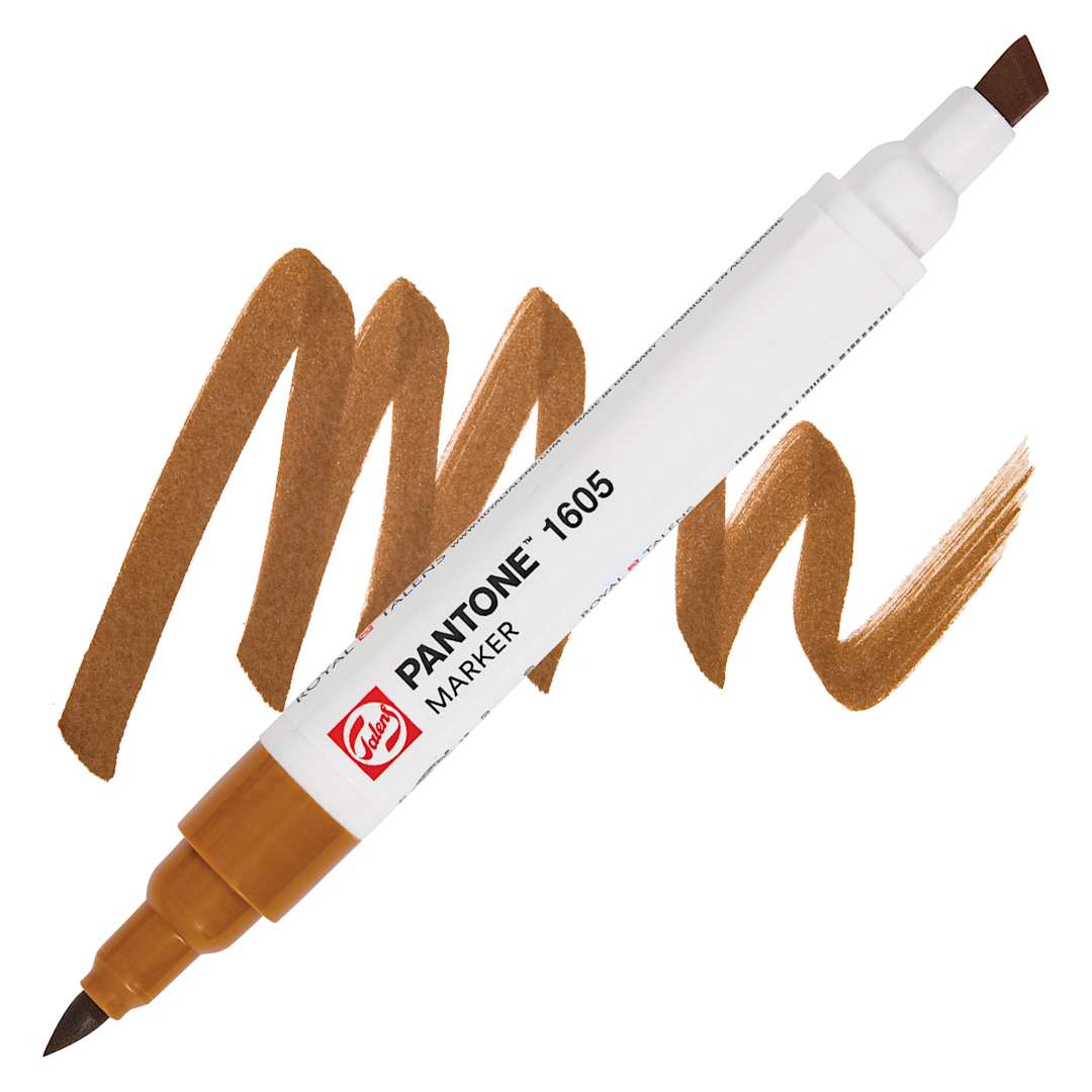 Open in modal - Pantone Dual Tip Marker - 1605, swatch and marker