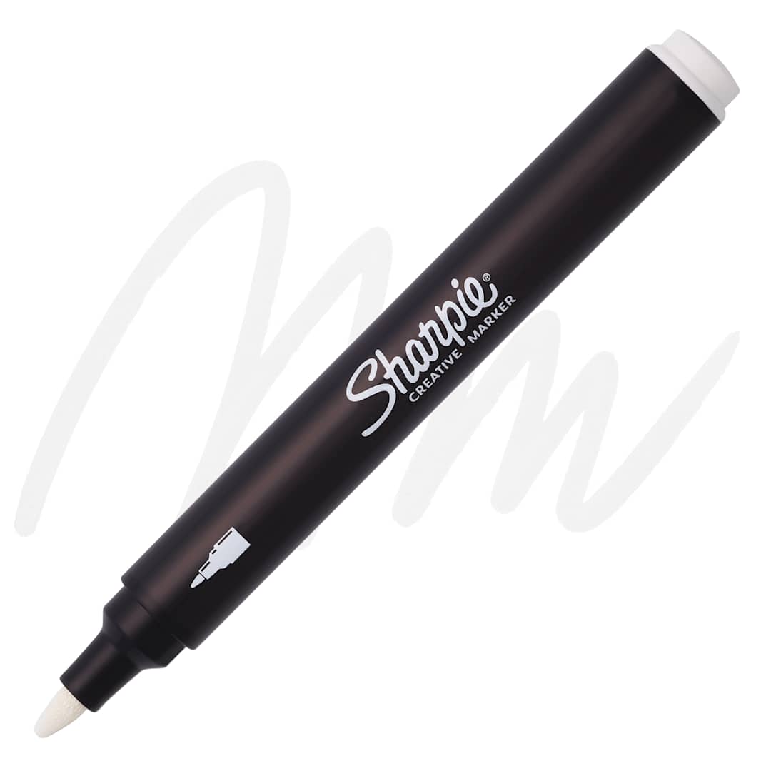 Open in modal - Sharpie Creative Acrylic Marker - White, Bullet Tip swatch and marker
