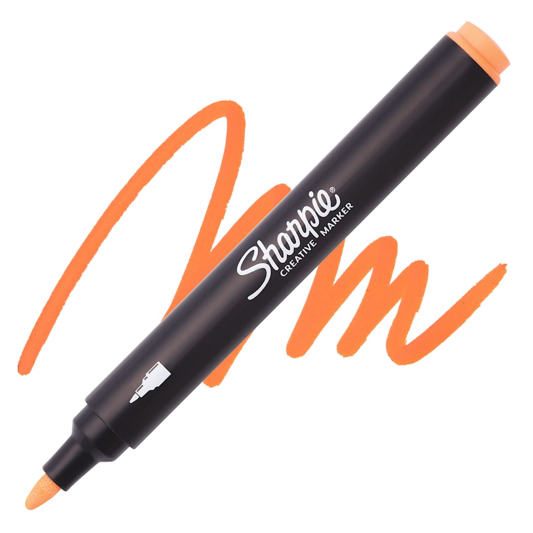 Open in modal - Sharpie Creative Acrylic Marker - Orange, Bullet Tip swatch and marker
