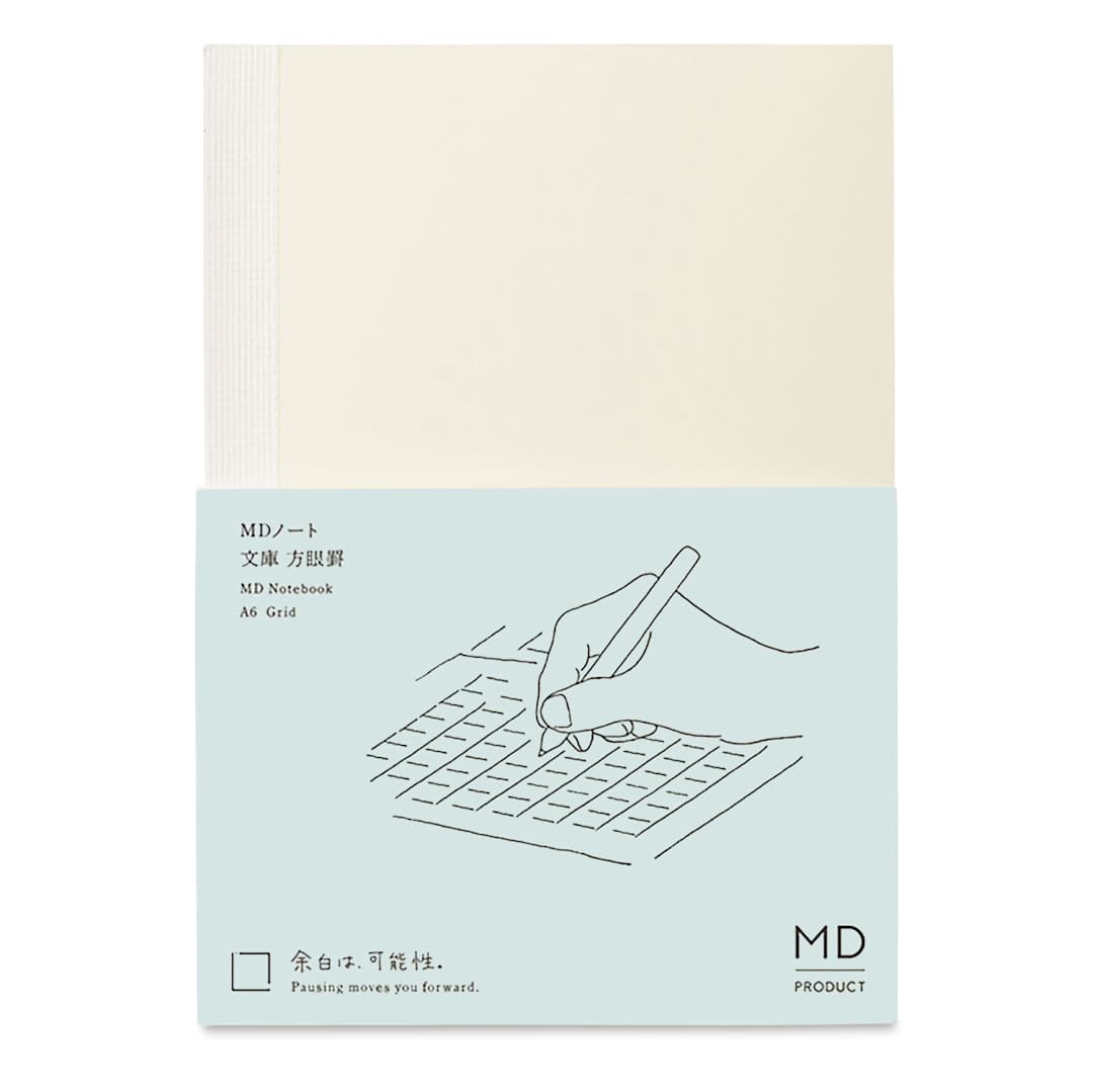 Open in modal - Midori MD Notebooks - A6, Grid, White, front cover