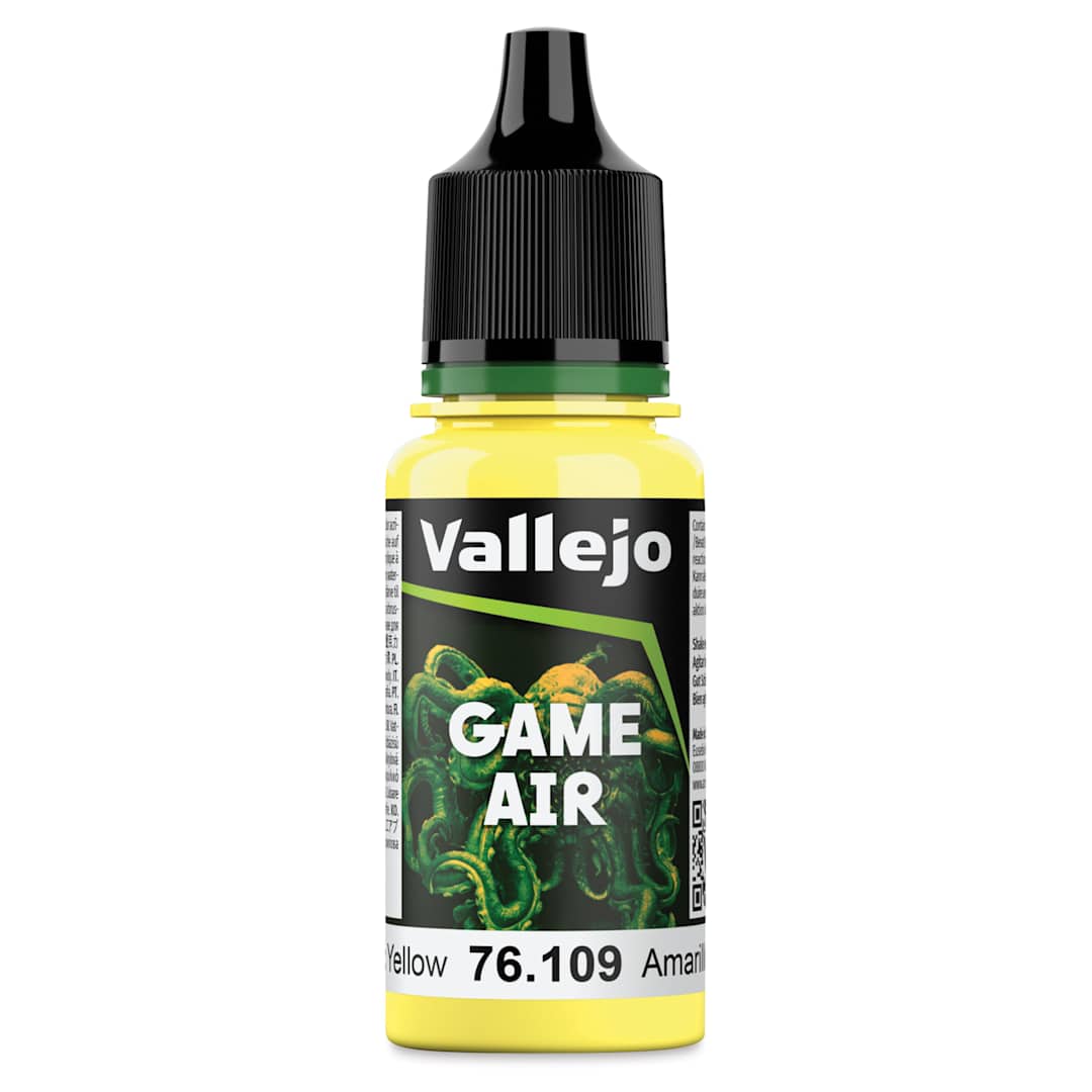 Open in modal - Vallejo Game Air Acrylic Airbrush Paint - Toxic Yellow, 18 ml Bottle