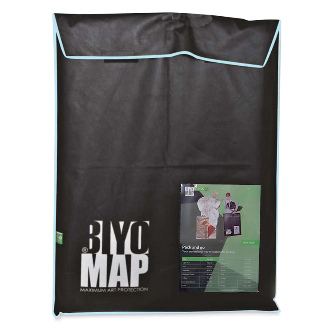 Open in modal - BiyoMap Reusable Art Storage Bag - 15.7" x 19.7", Light Blue Border