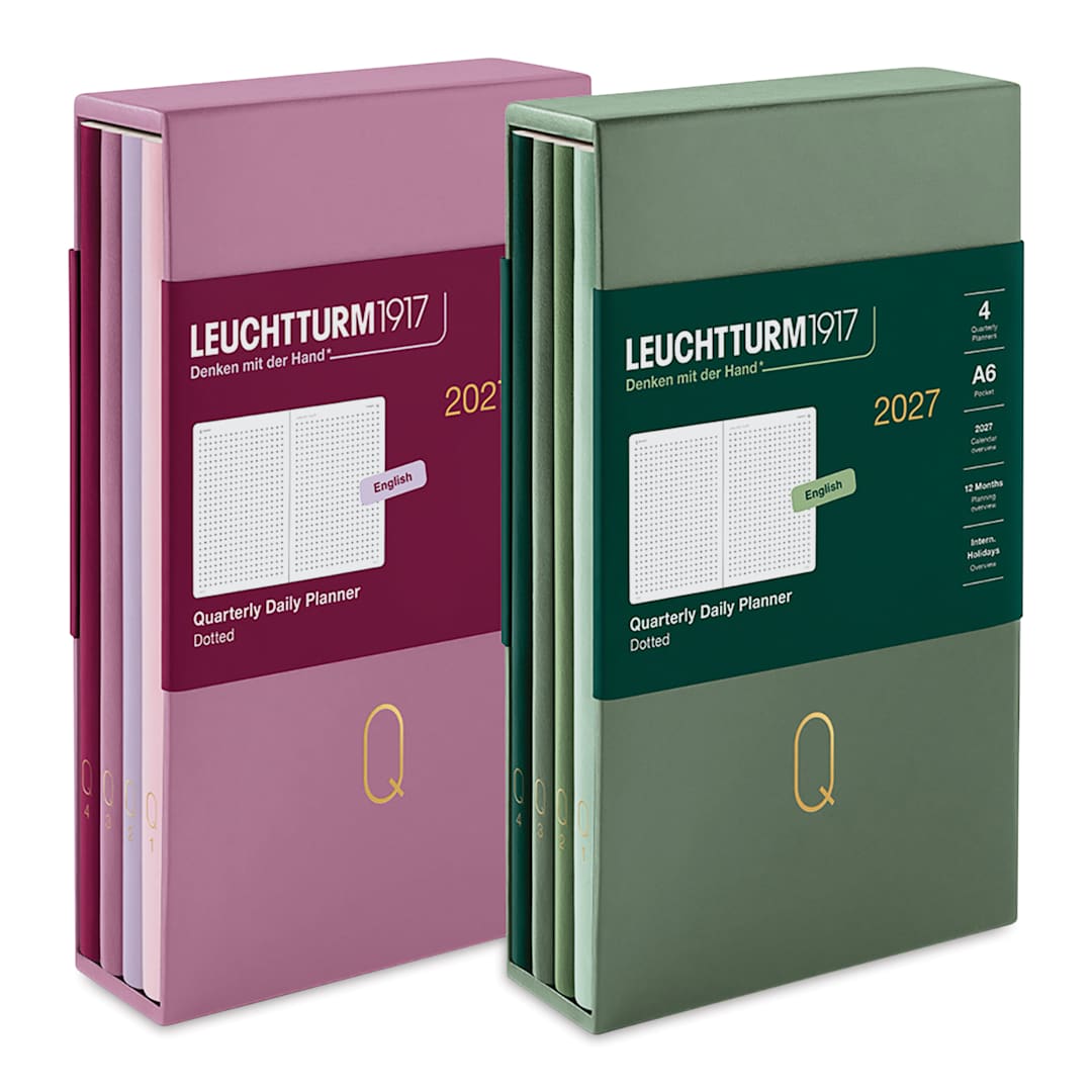 Open in modal - Leuchtturm1917 Quarterly Daily Planner 2027, rose and green planners