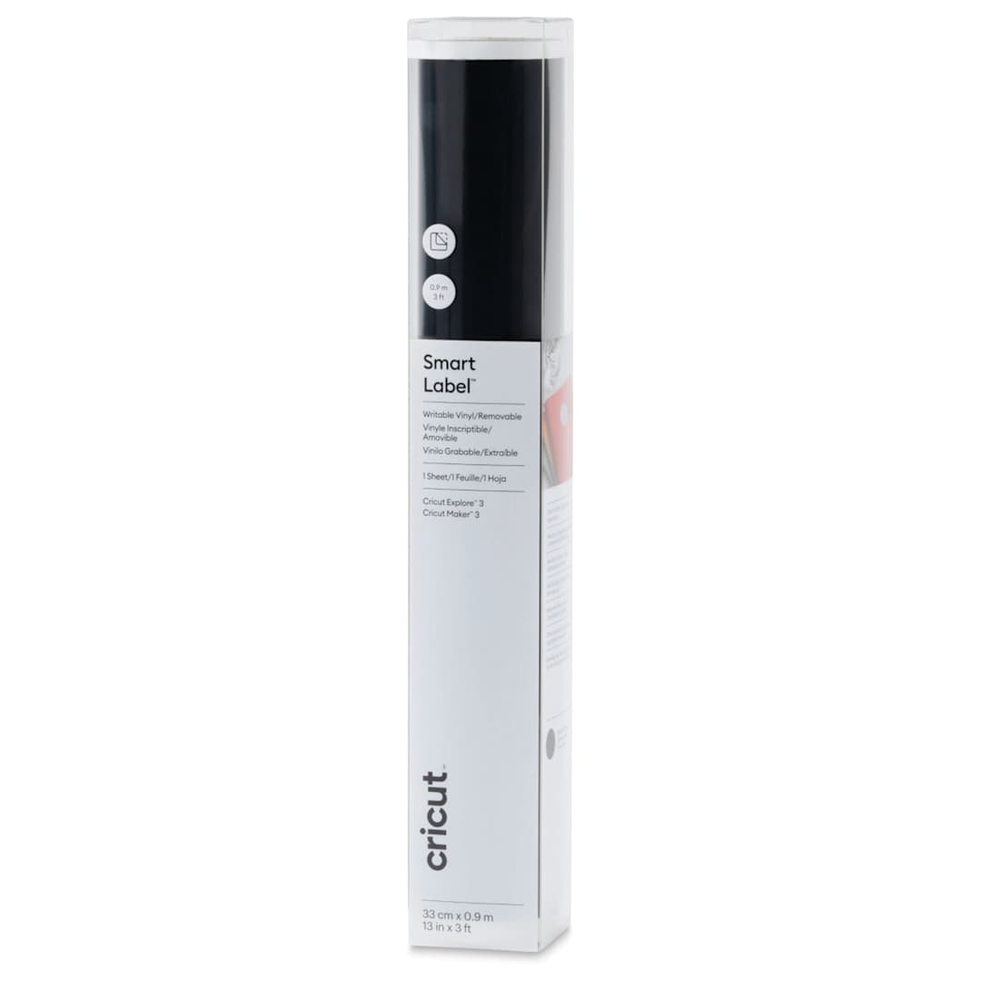 Open in modal - Cricut Removable Smart Label Writable Vinyl - Black, 13" x 3 ft, Roll inside of the packaging