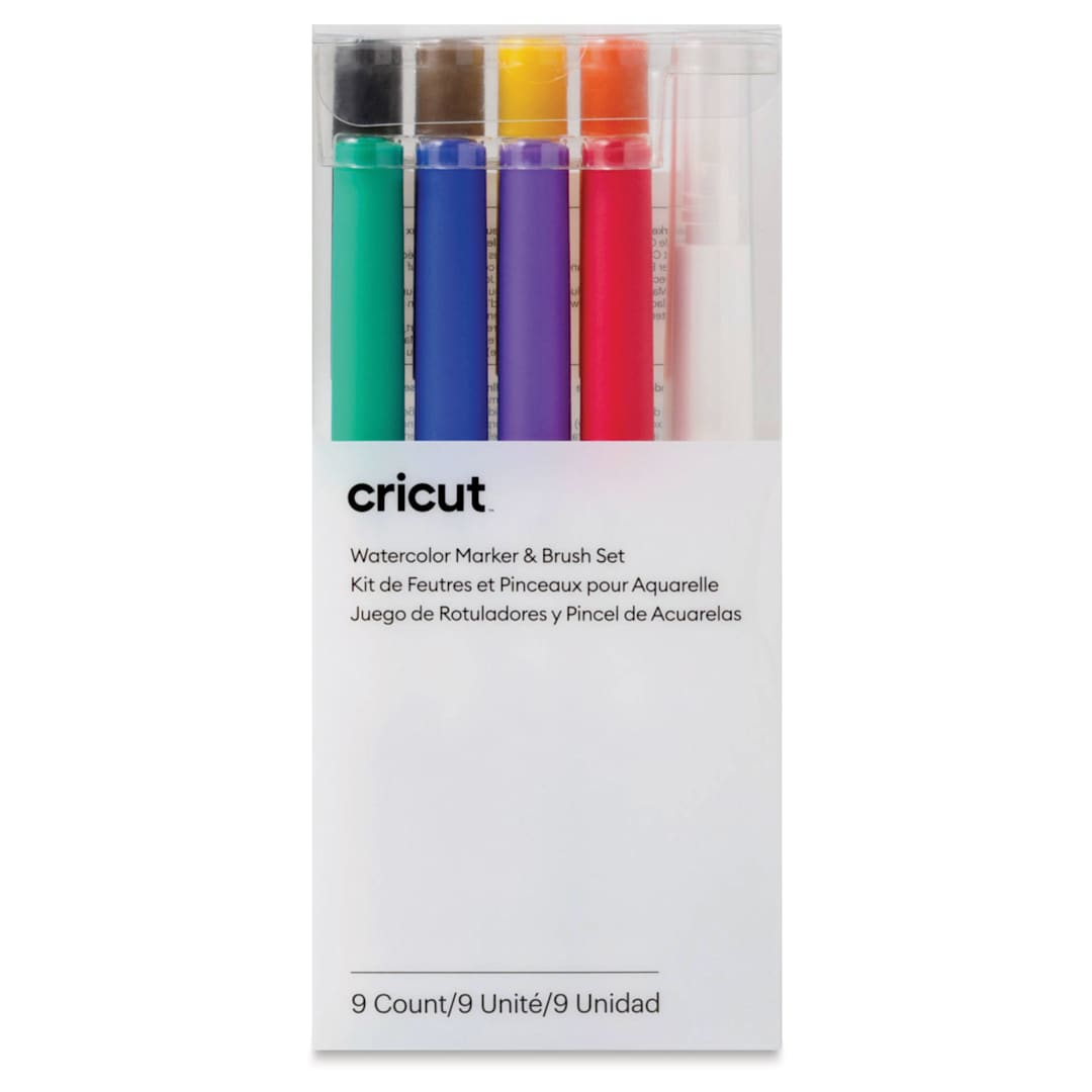Open in modal - Cricut Watercolor Marker and Brush - Set of 9, front of the packaging