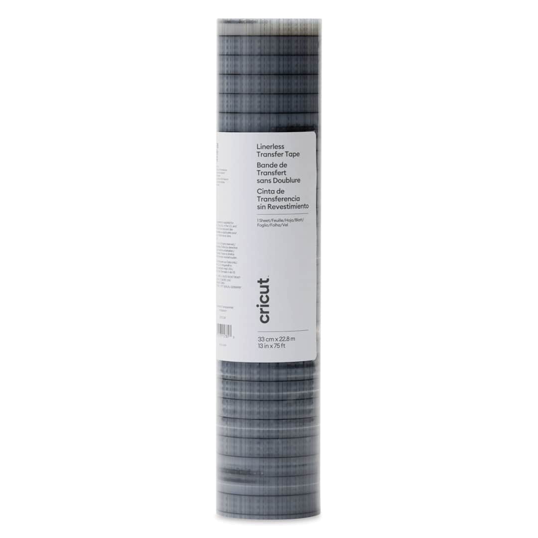 Open in modal - Cricut Linerless Transfer Tape - 13" x 75 ft, front of the packaging
