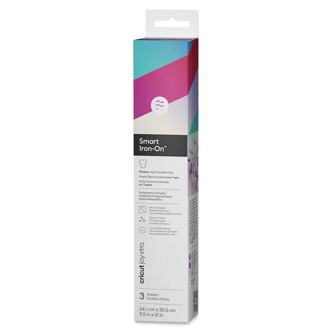 Open in modal - Cricut Joy Xtra Smart Iron-On Vinyl - Holographics Sampler, 9-1/2" x 12", Set of 3 front of packaging