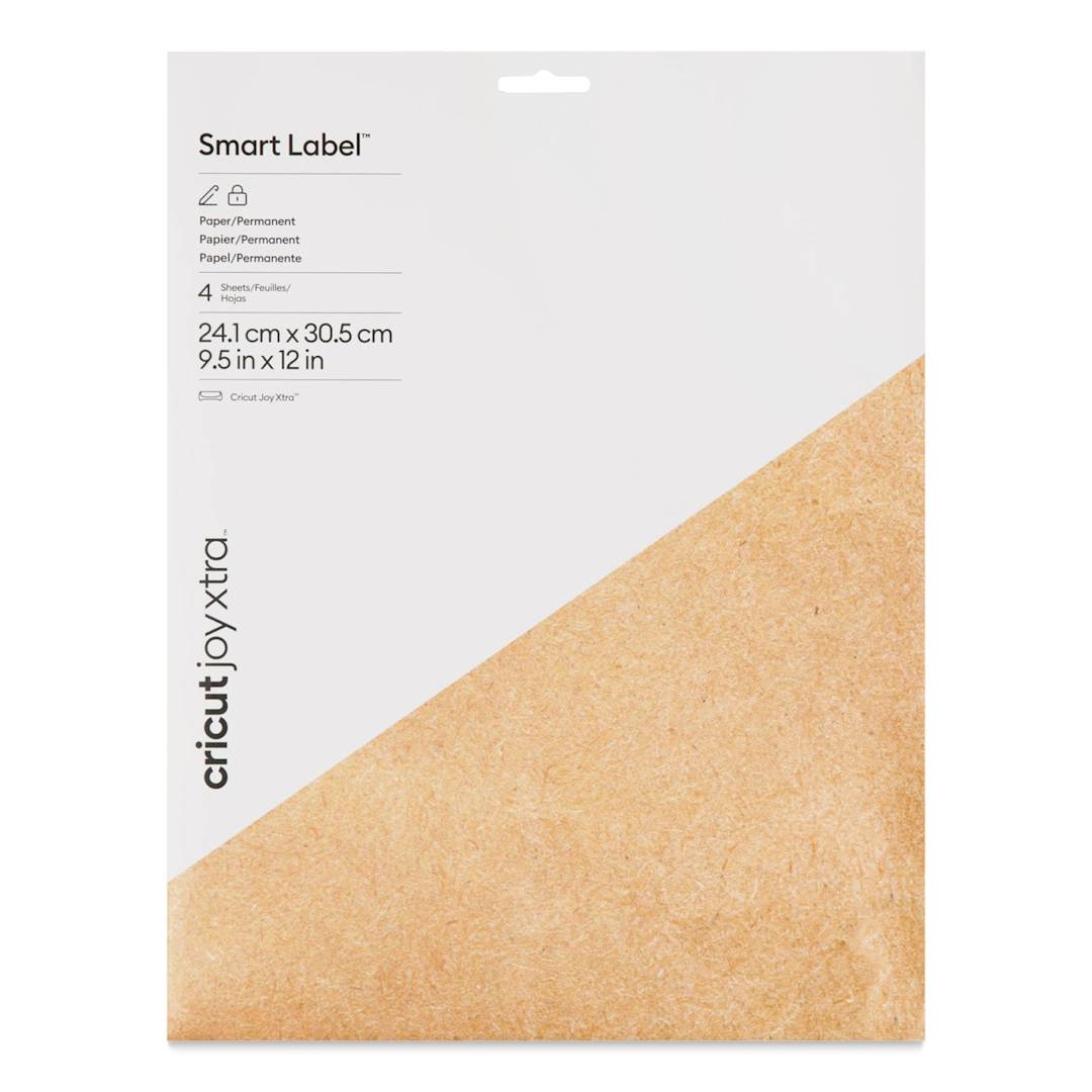 Open in modal - Cricut Joy Xtra Smart Label Paper - 9-1/2" x 12", Pkg of 4 front of packaging