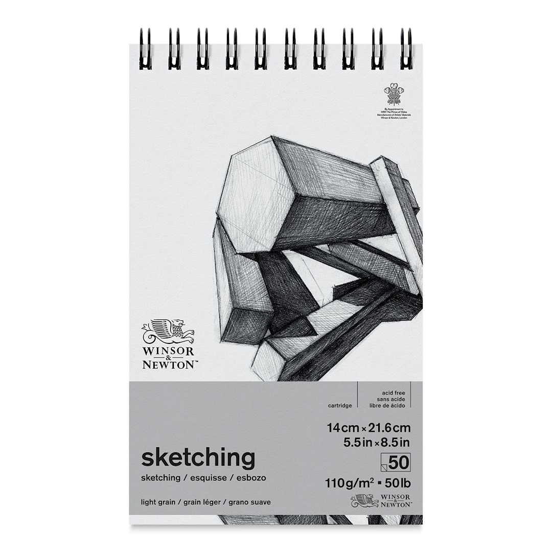Open in modal - Winsor & Newton Wirebound Sketching Pad - 5-1/2" x 8-1/2" (front cover)