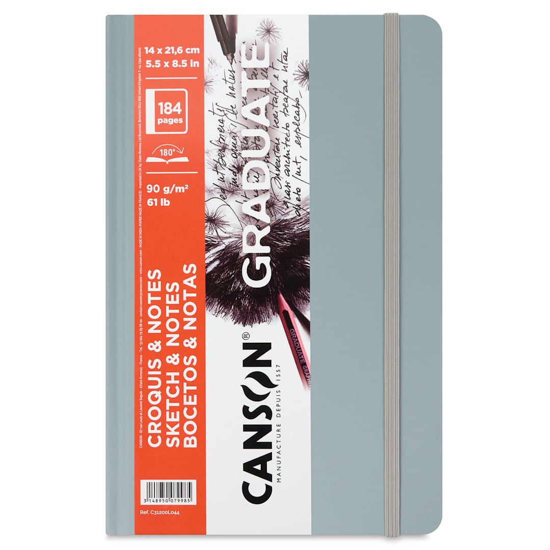 Open in modal - Canson Graduate Sketch and Note Hardcover Book - Front cover of the Light Gray pad