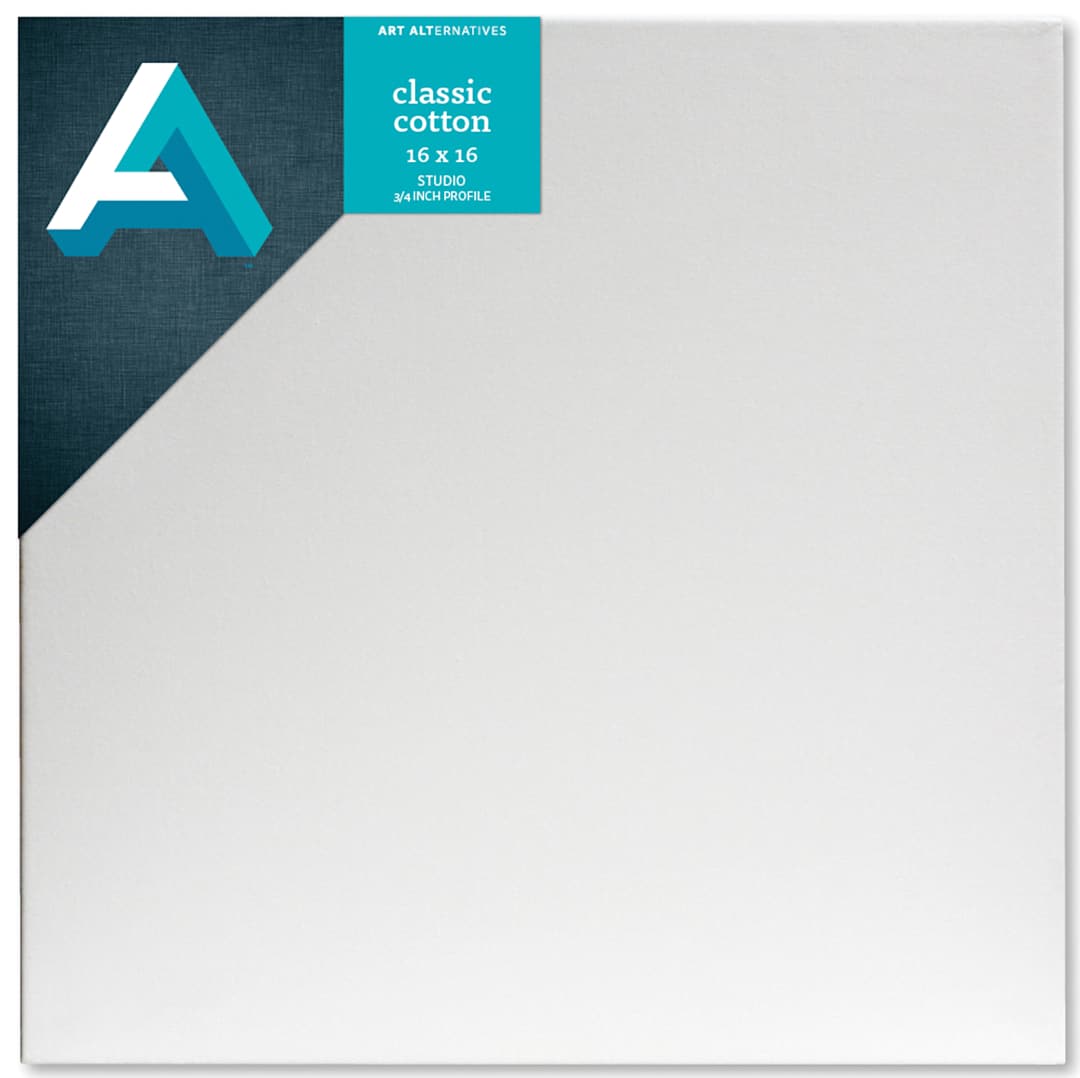 Open in modal - Art Alternatives Classic Cotton Stretched Canvas, Studio, .75 in Profile, 16 in x 16 in