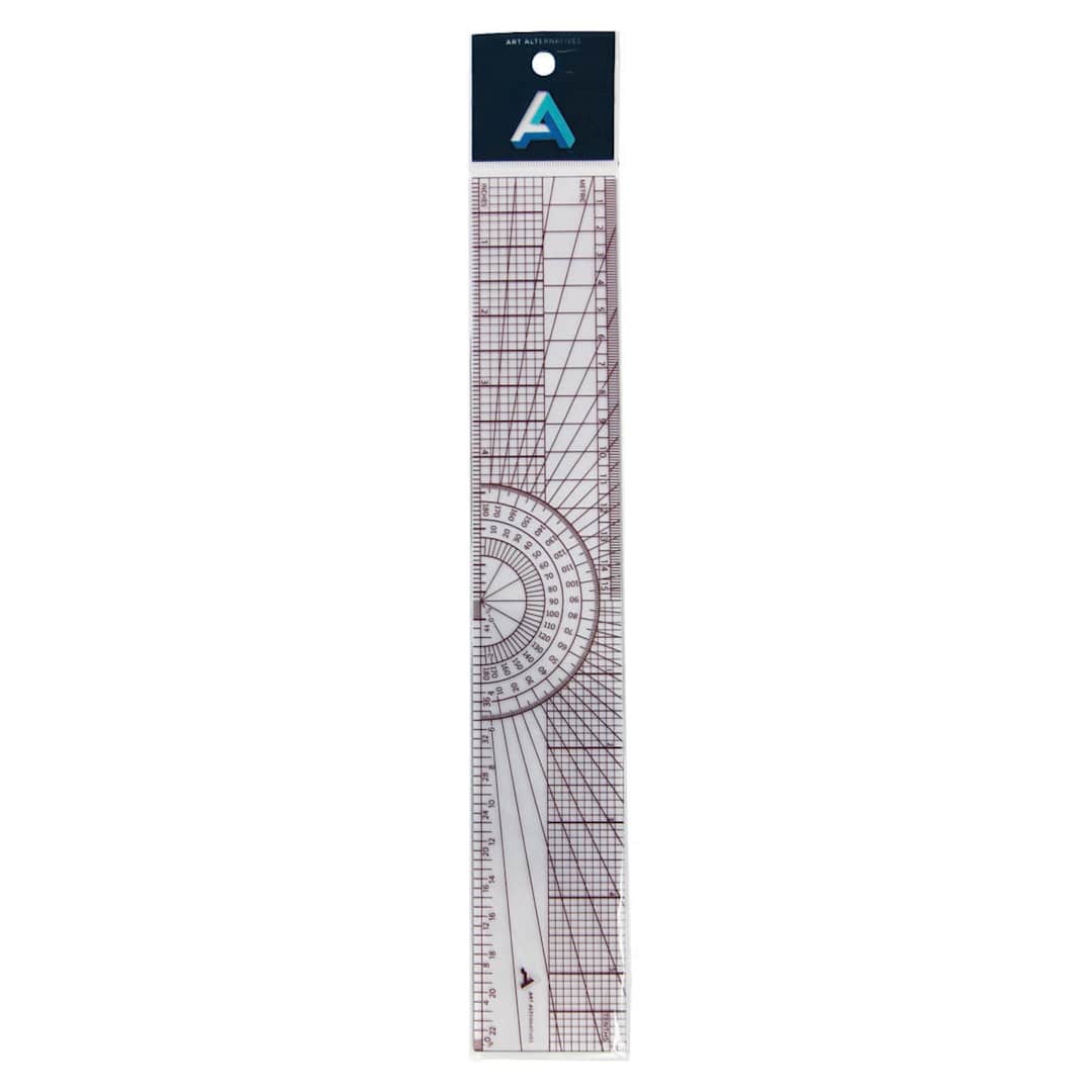 Open in modal - Art Alternatives Protractor Ruler - 12", in packaging