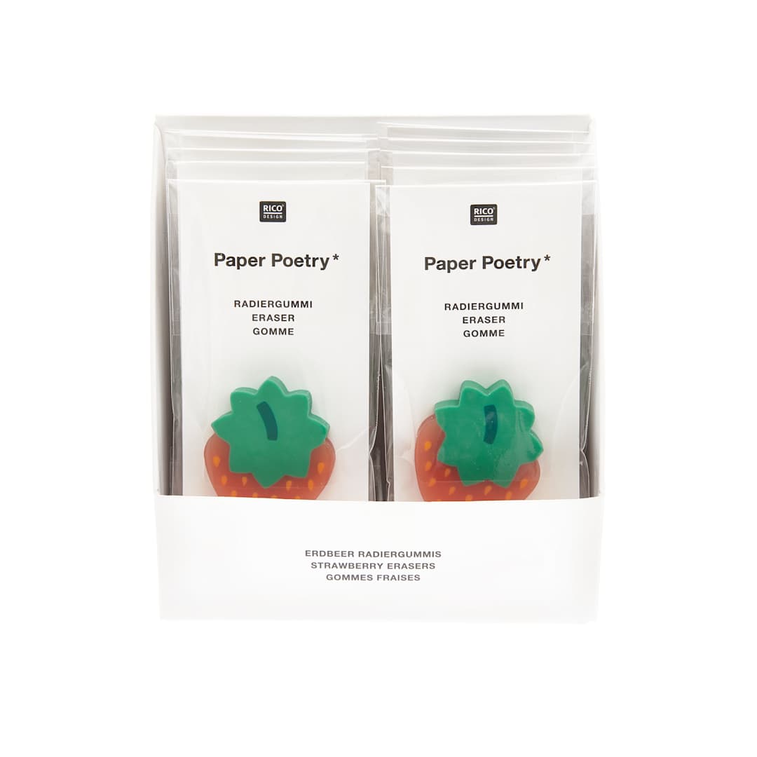 Open in modal - Rico Design Strawberry-Shaped Eraser 12-Piece P.O.P. Display