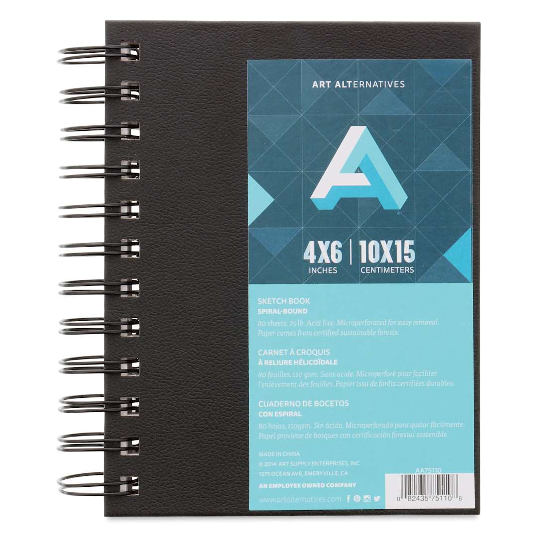 Open in modal - Art Alternatives Spiral-Bound Sketch Book, 80 Sheets, White, 4" x 6"