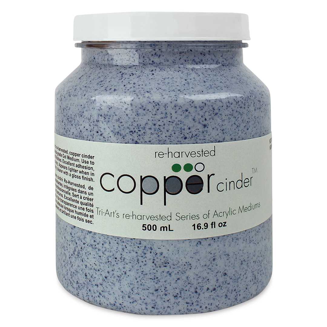 Open in modal - Tri-Art Re-Harvested Acrylic Mediums - Front of 260 ml jar of Copper Cinder Medium