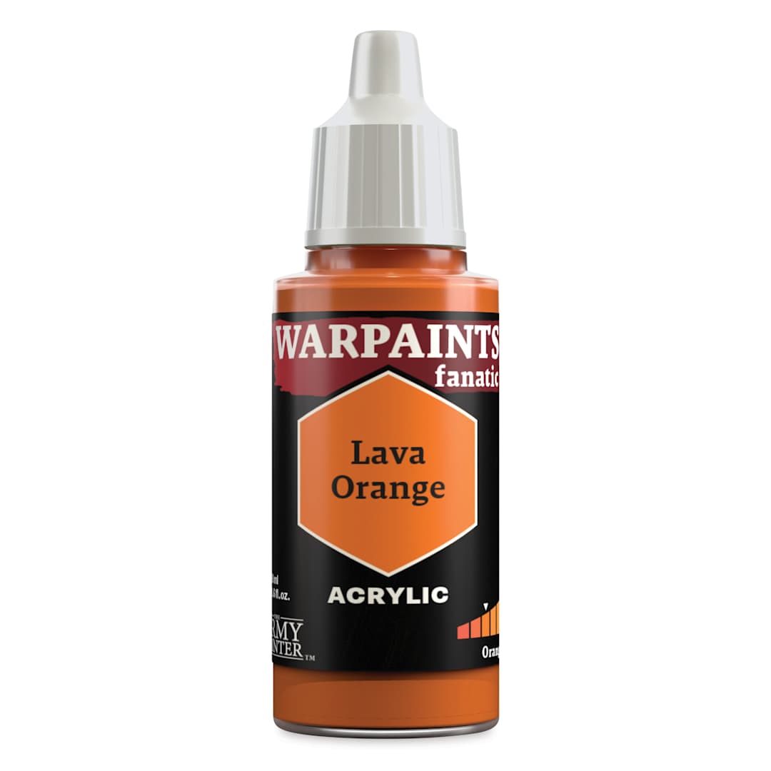 Open in modal - The Army Painter Warpaint Fanatics Acrylic Paint - Lava Orange, 18 ml Bottle