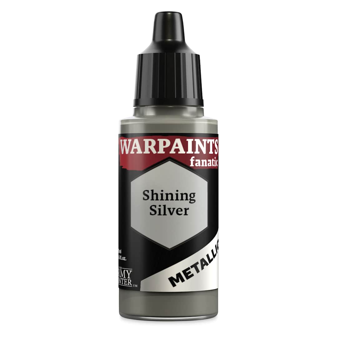 Open in modal - The Army Painter Warpaint Fanatics Acrylic Paint - Metallic Shining Silver, 18 ml Bottle