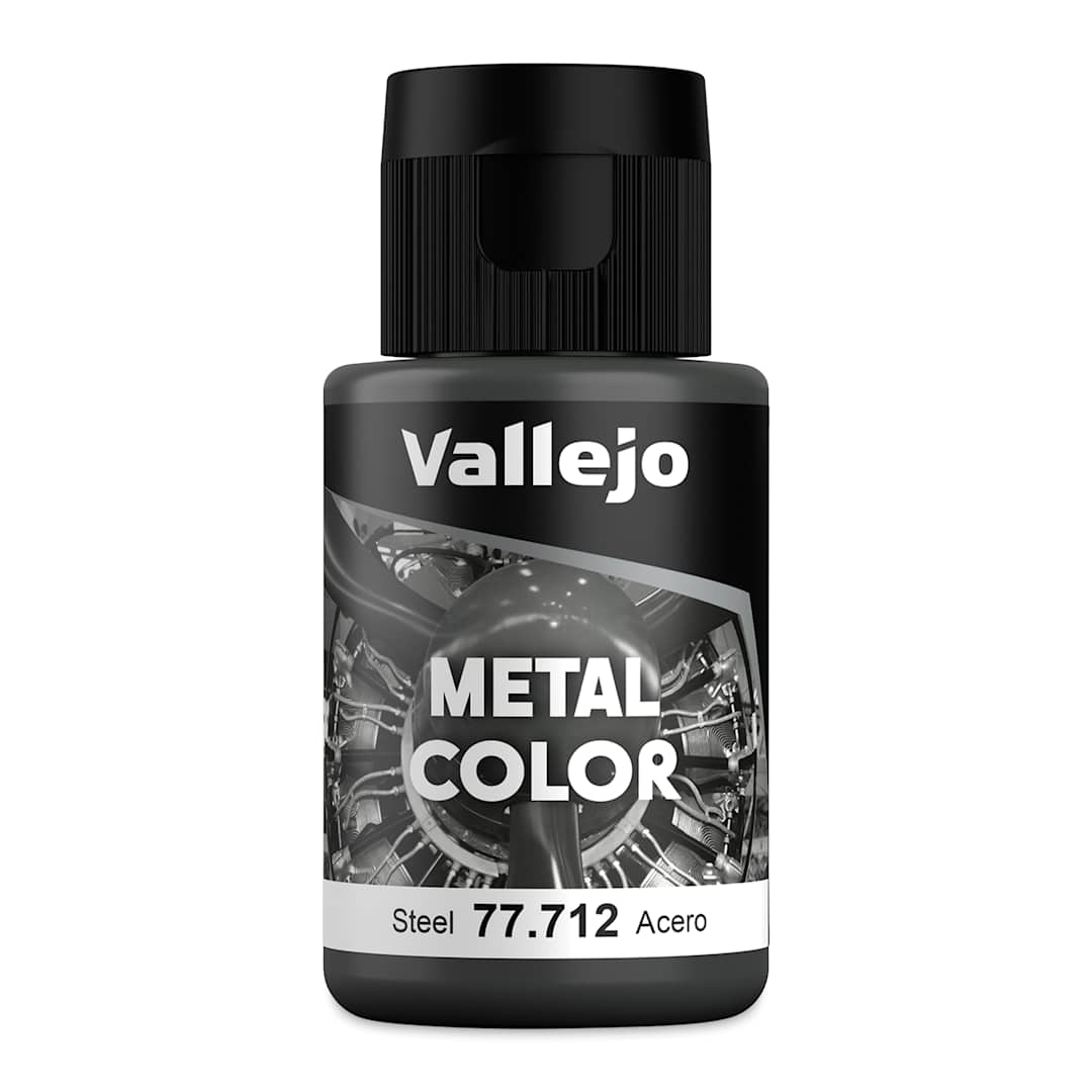 Open in modal - Vallejo Metal Color Acrylic Paint - Steel, 32 ml