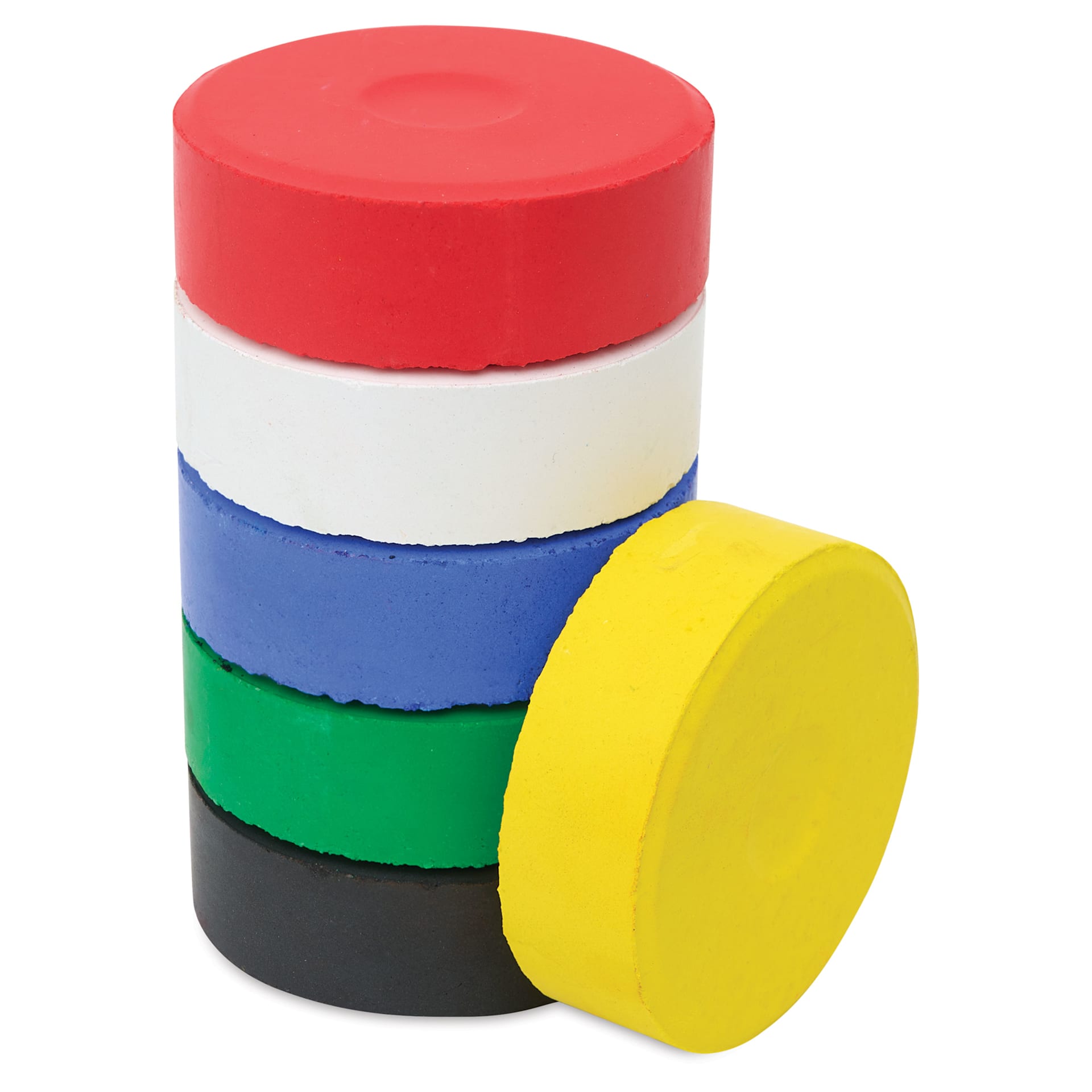 Blick Tempera Cakes - Set of 6, Cakes in Plastic Palette, from above Blick Tempera Cakes - Set of 6, Cakes in Plastic Palette, from above