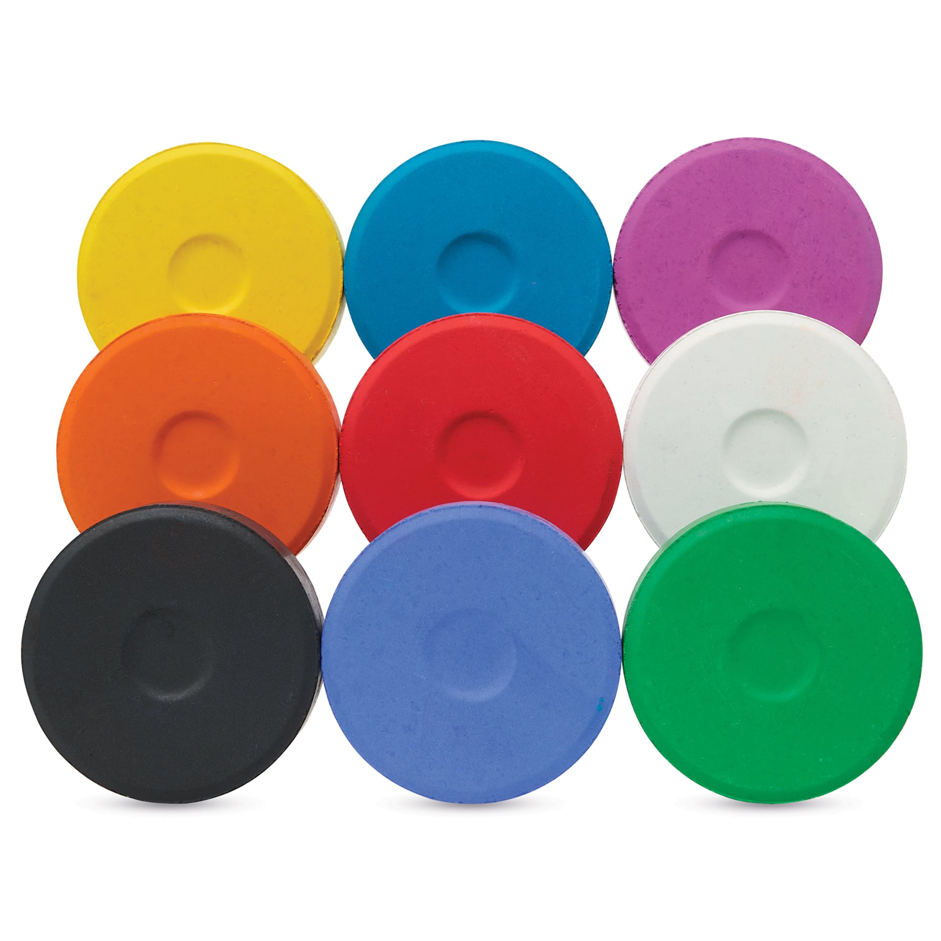 Blick Essentials Tempera Cakes - Set of 9 with Tray, Large, Assorted Colors, out of tray
