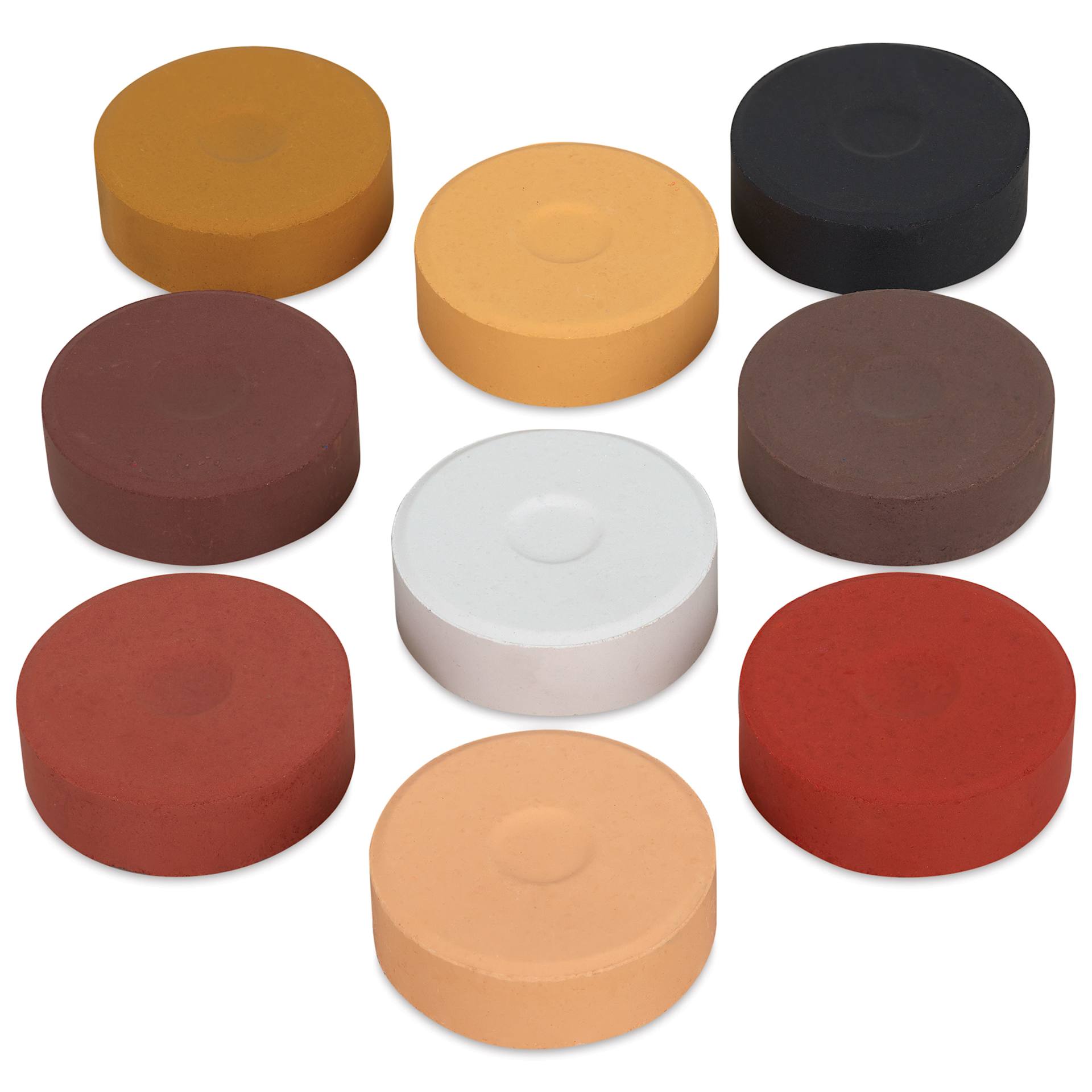 Blick Essentials Tempera Cakes - Set of 9, Large, Portrait Colors, out of packaging