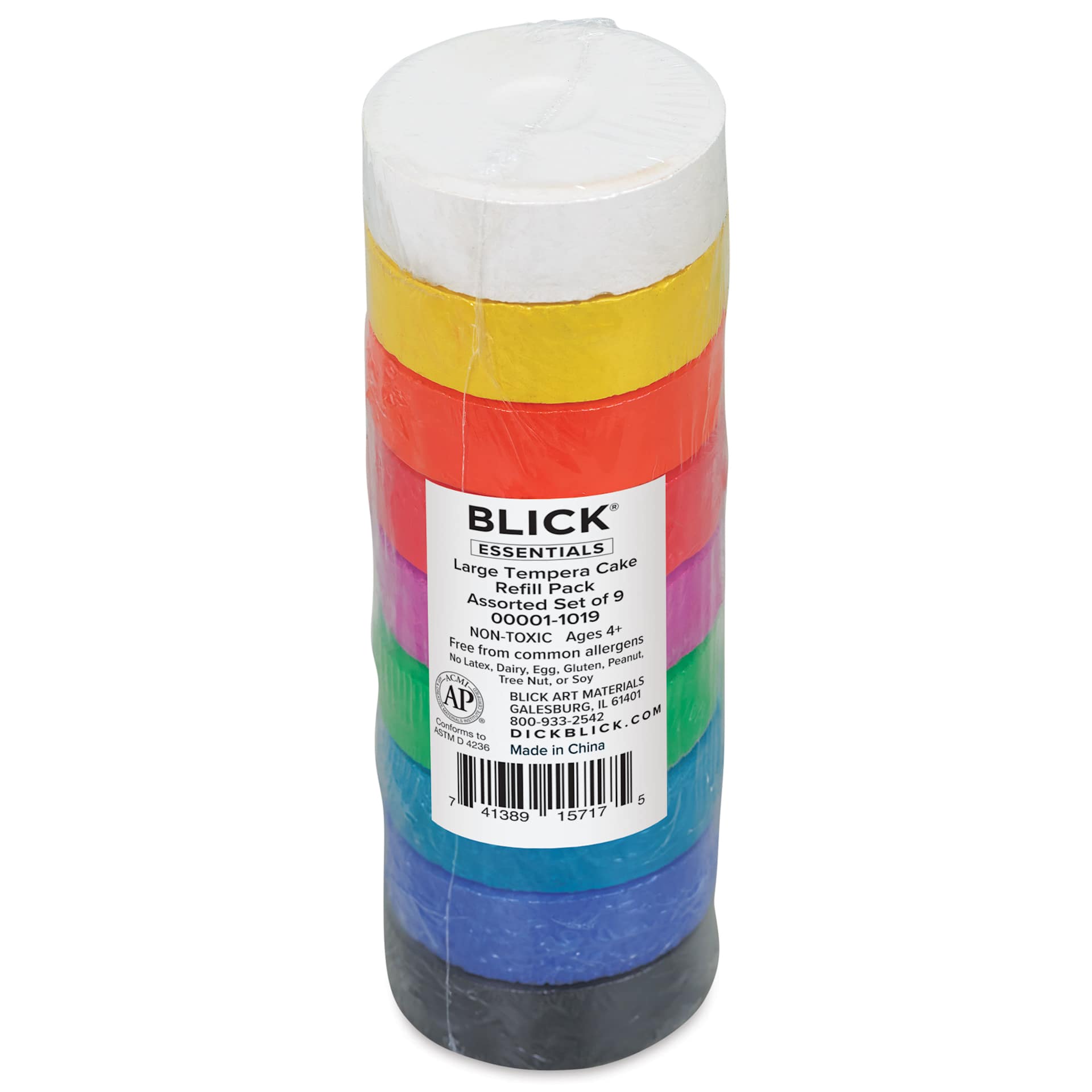 Blick Essentials Tempera Cakes - Set of 9, Large, Assorted Color, in packaging Blick Essentials Tempera Cakes - Set of 9, Large, Assorted Color, in packaging
