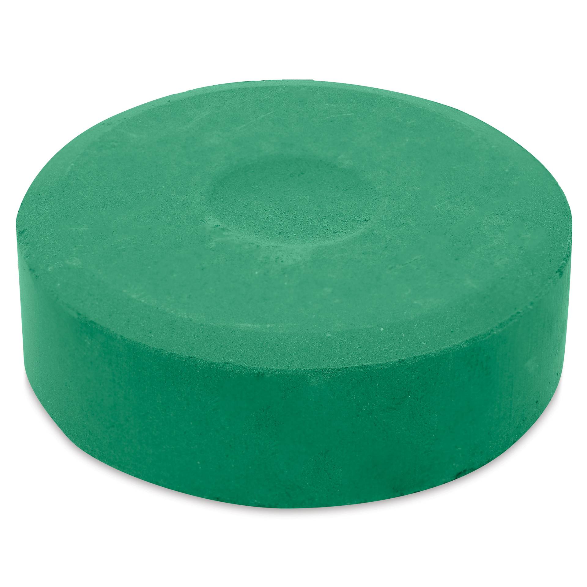 Side view of the Pine Green Large Blick Essentials Tempera Cake