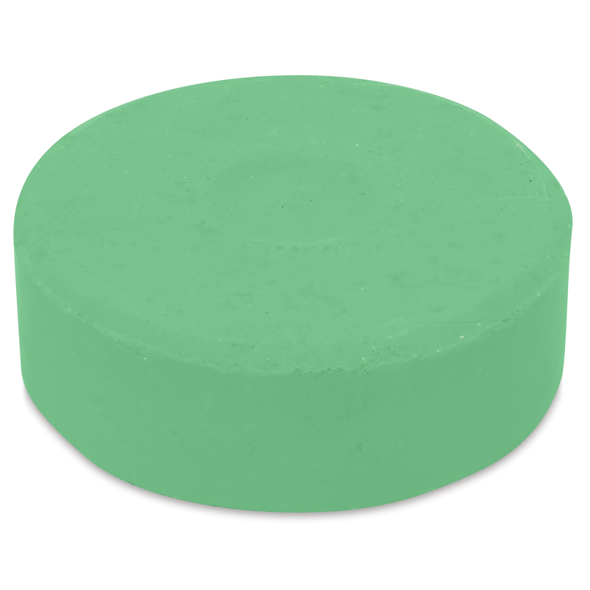 Side view of Fluorescent Green Large Blick Essentials Tempera Cake