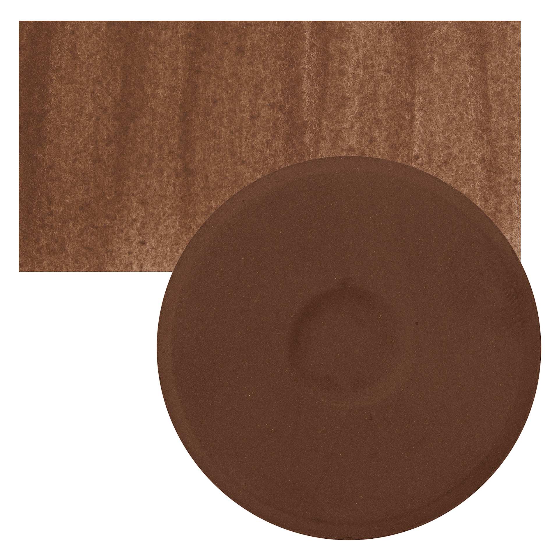 Blick Essentials Tempera Cake - Brown, Large cake and swatch Blick Essentials Tempera Cake - Brown, Large cake and swatch