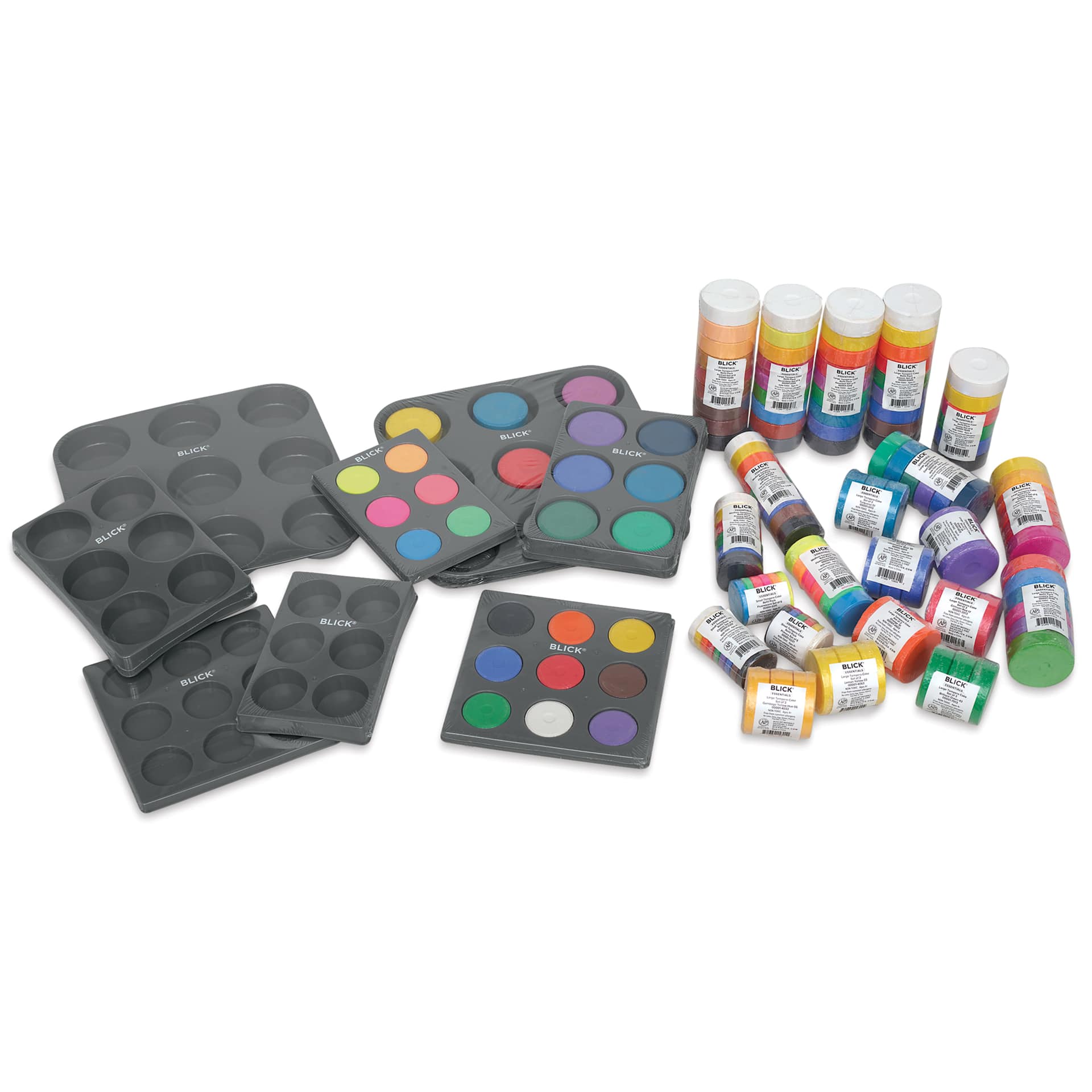 Blick Essentials Tempera Cakes and Sets, trays and refills