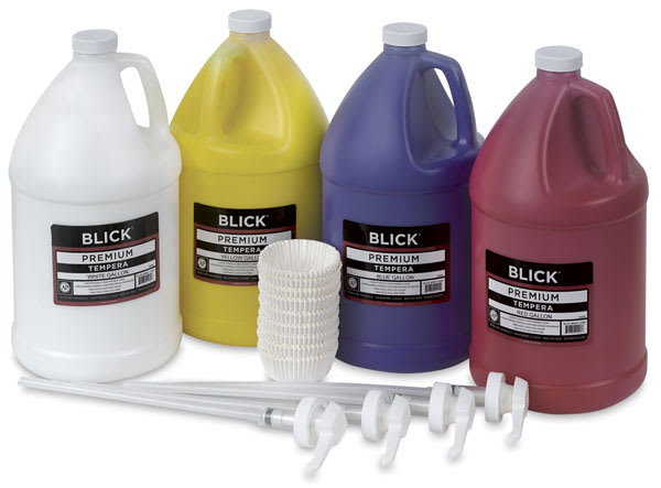 Blick Premium Tempera Paint, Set of 4 pump kit, Primary colors Blick Premium Tempera Paint, Set of 4 pump kit, Primary colors