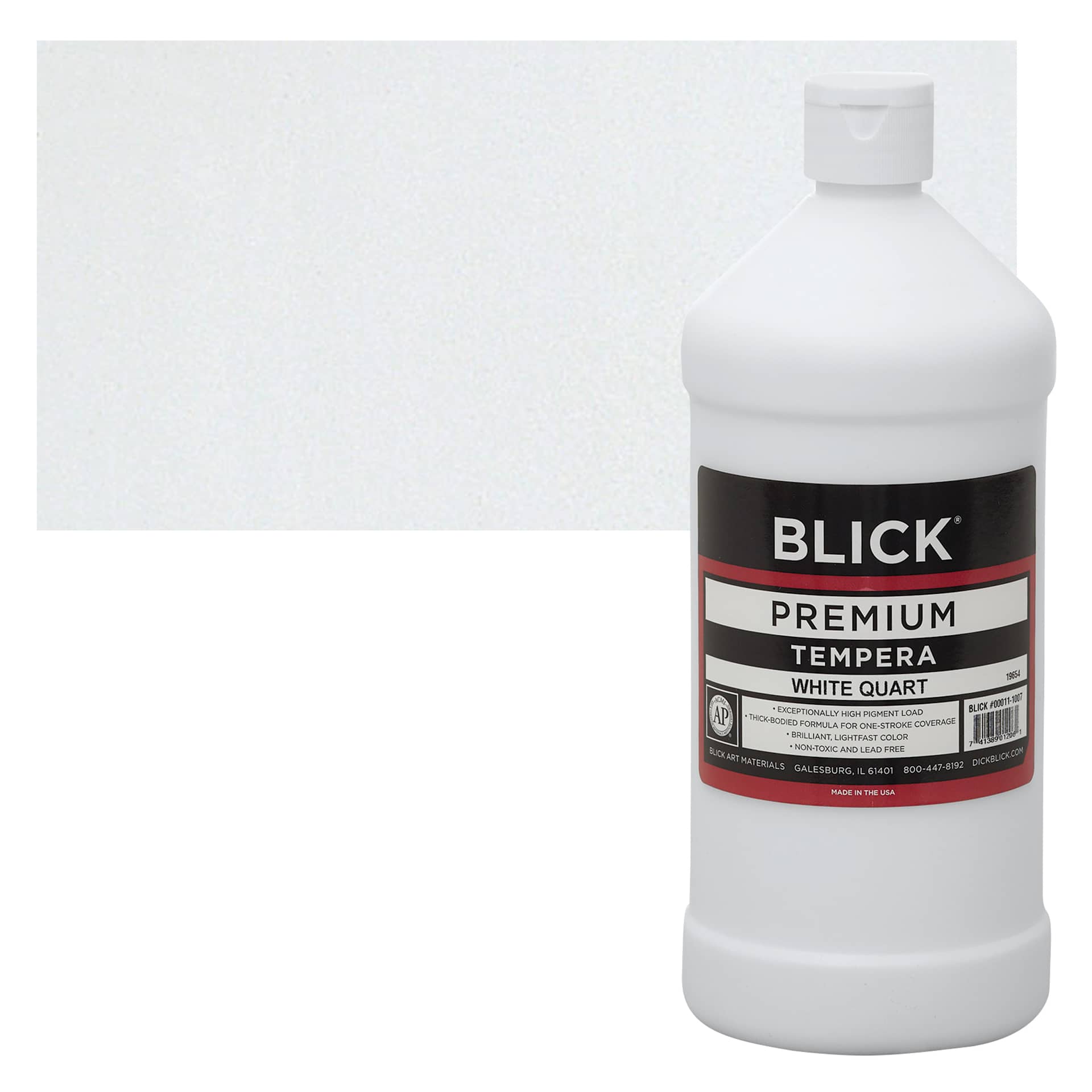 Blick Premium Grade Tempera - White, Quart and swatch