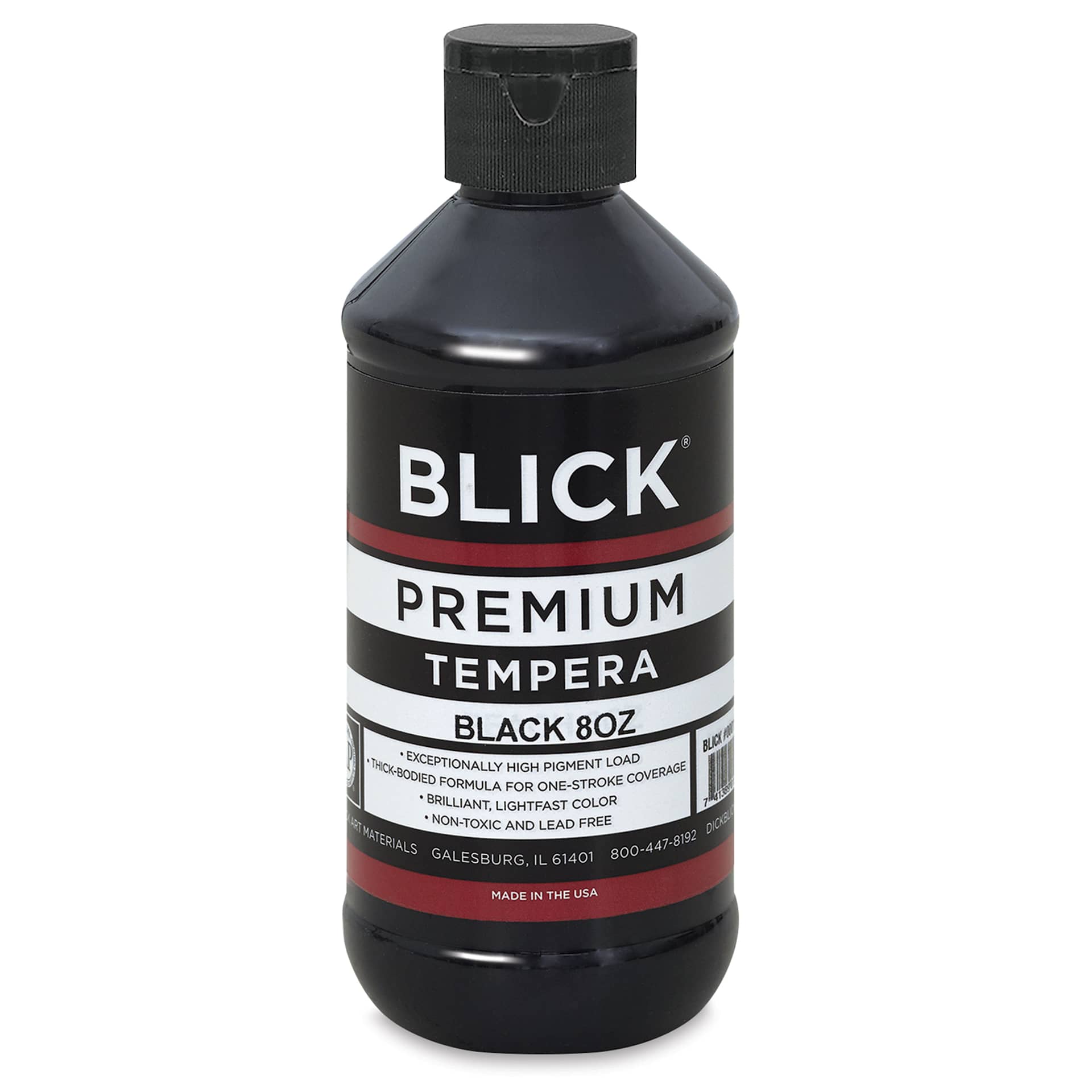 Blick Premium Grade Tempera - Black, 8 oz bottle