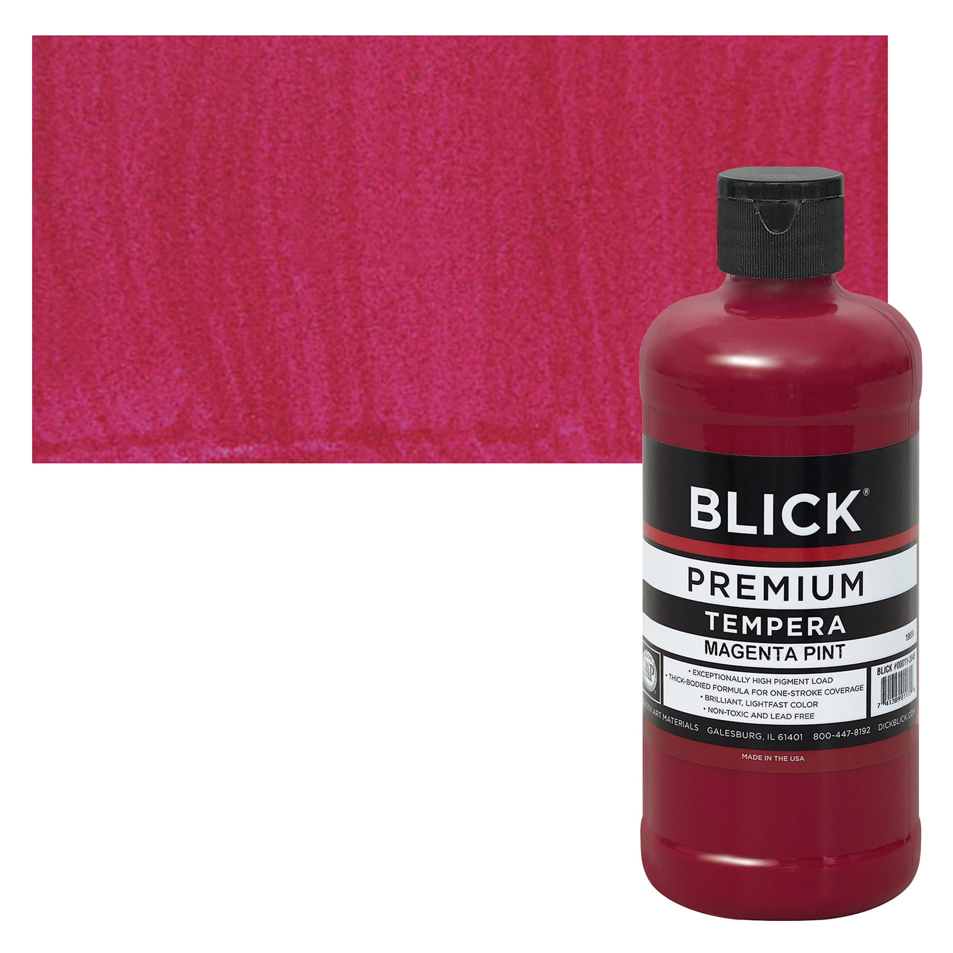 Blick Premium Grade Tempera - Magenta, Pint and swatch