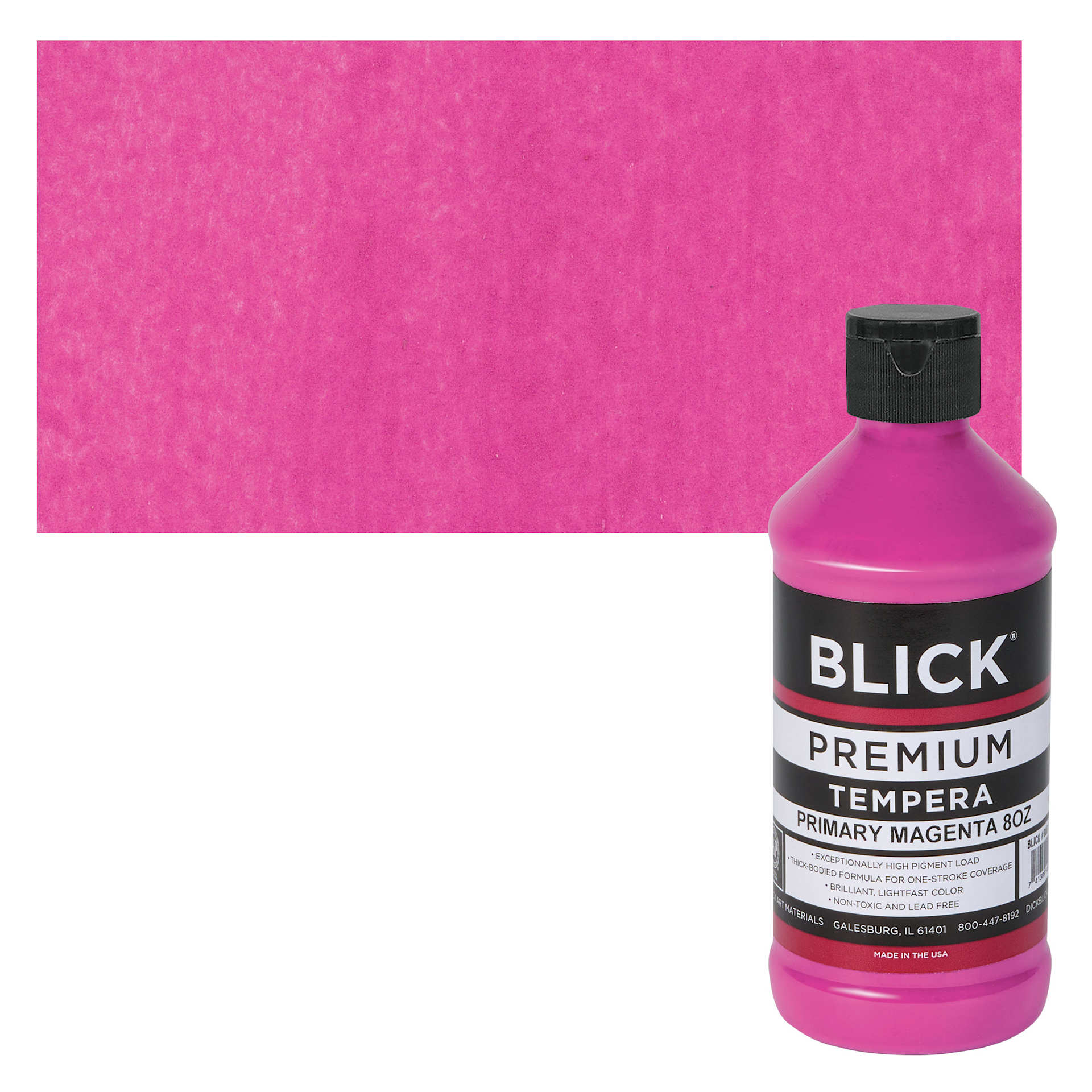 Blick Premium Grade Tempera - Primary Magenta, Half Pint and swatch