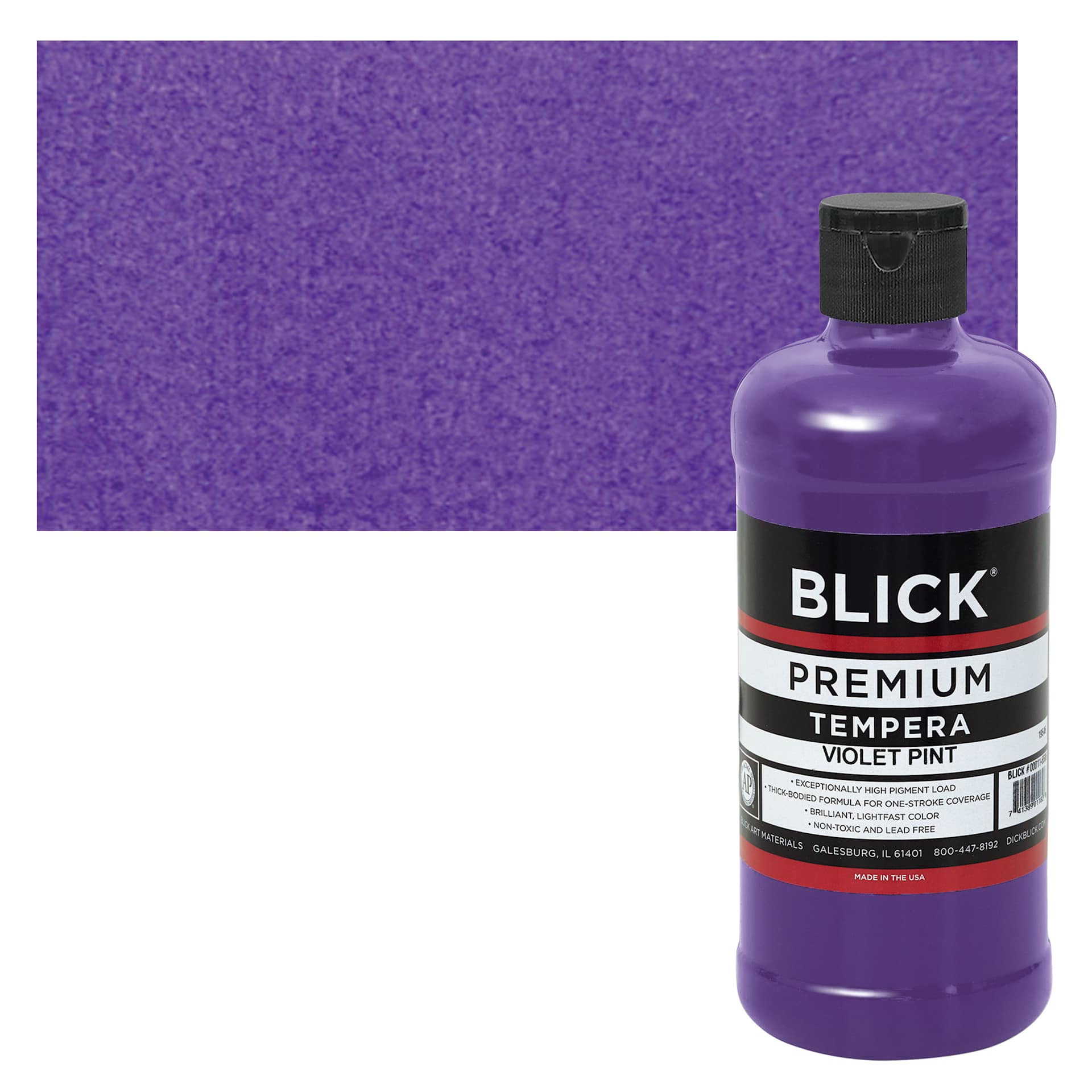Blick Premium Grade Tempera - Violet, Pint and swatch
