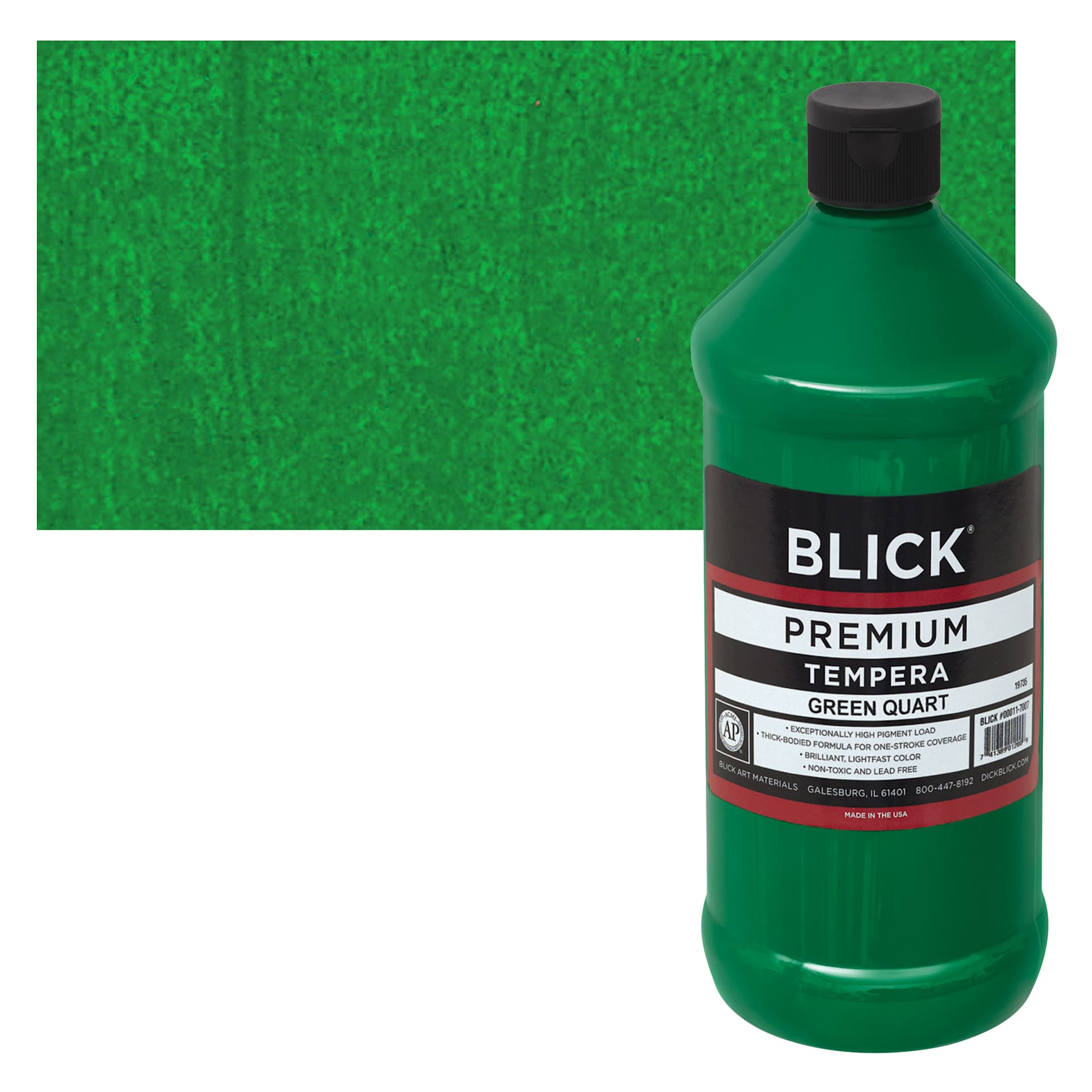 Blick Premium Grade Tempera - Green, Quart and swatch