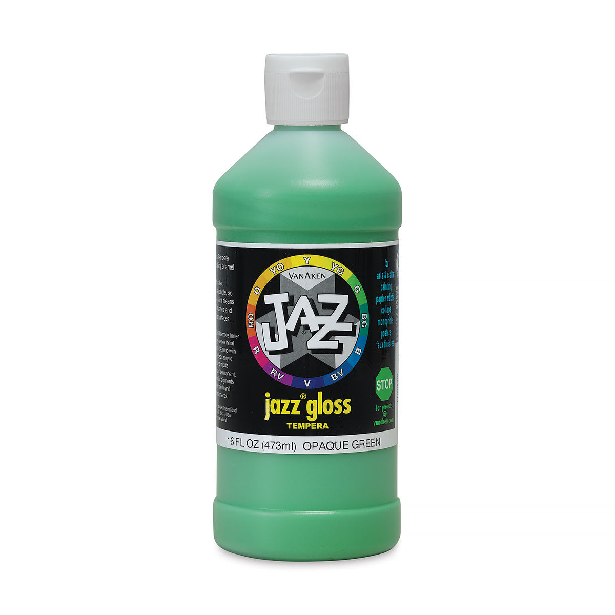 Jazz Gloss Tempera - Gloss, Green, 16 oz bottle