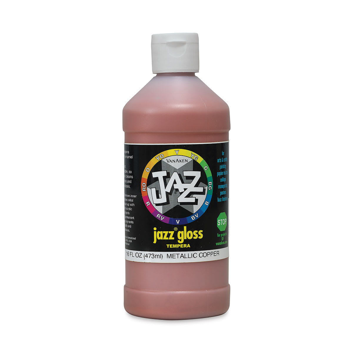Jazz Gloss Tempera - Gloss, Metallic Copper, 16 oz bottle