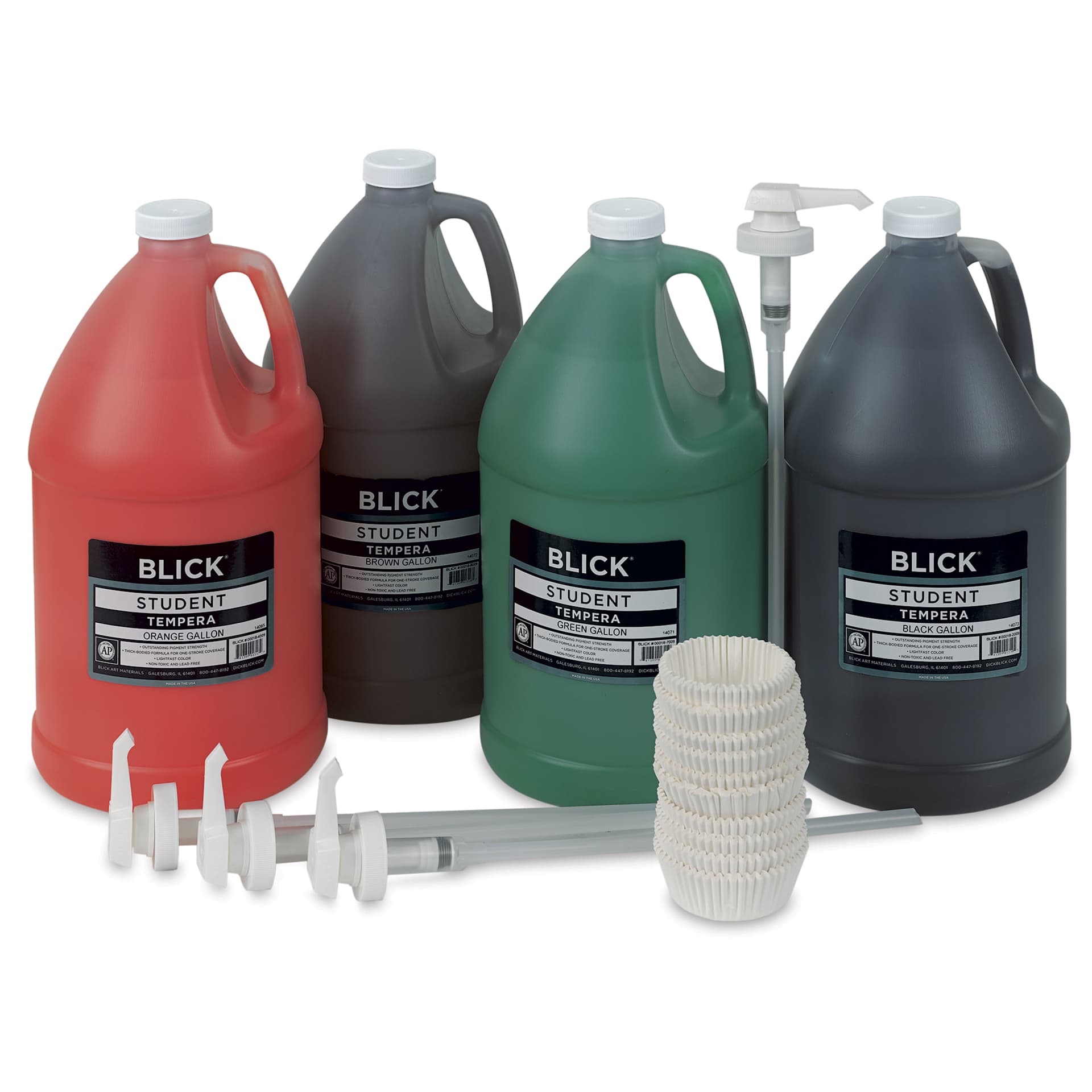 Blick Original Formula Student Tempera Paints - Pump Kit, Set of 4, Secondary Colors, Gallon