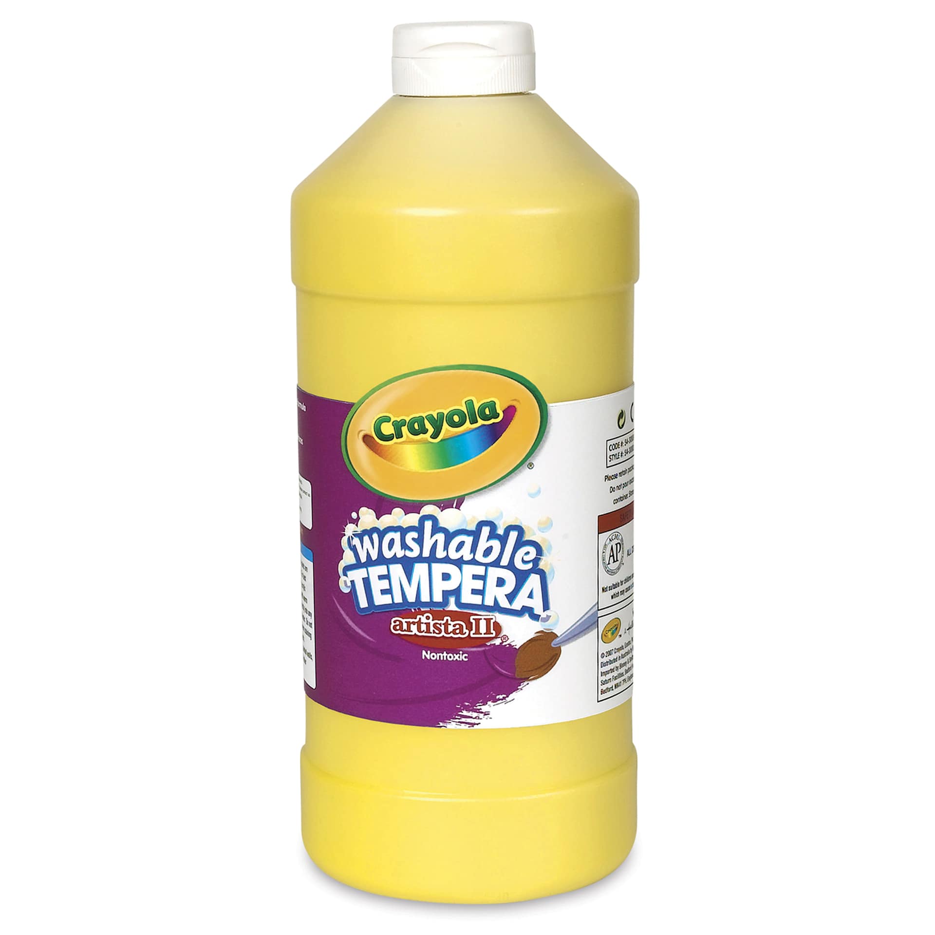 Crayola Artista II Liquid Washable Tempera - Yellow, 32 oz bottle